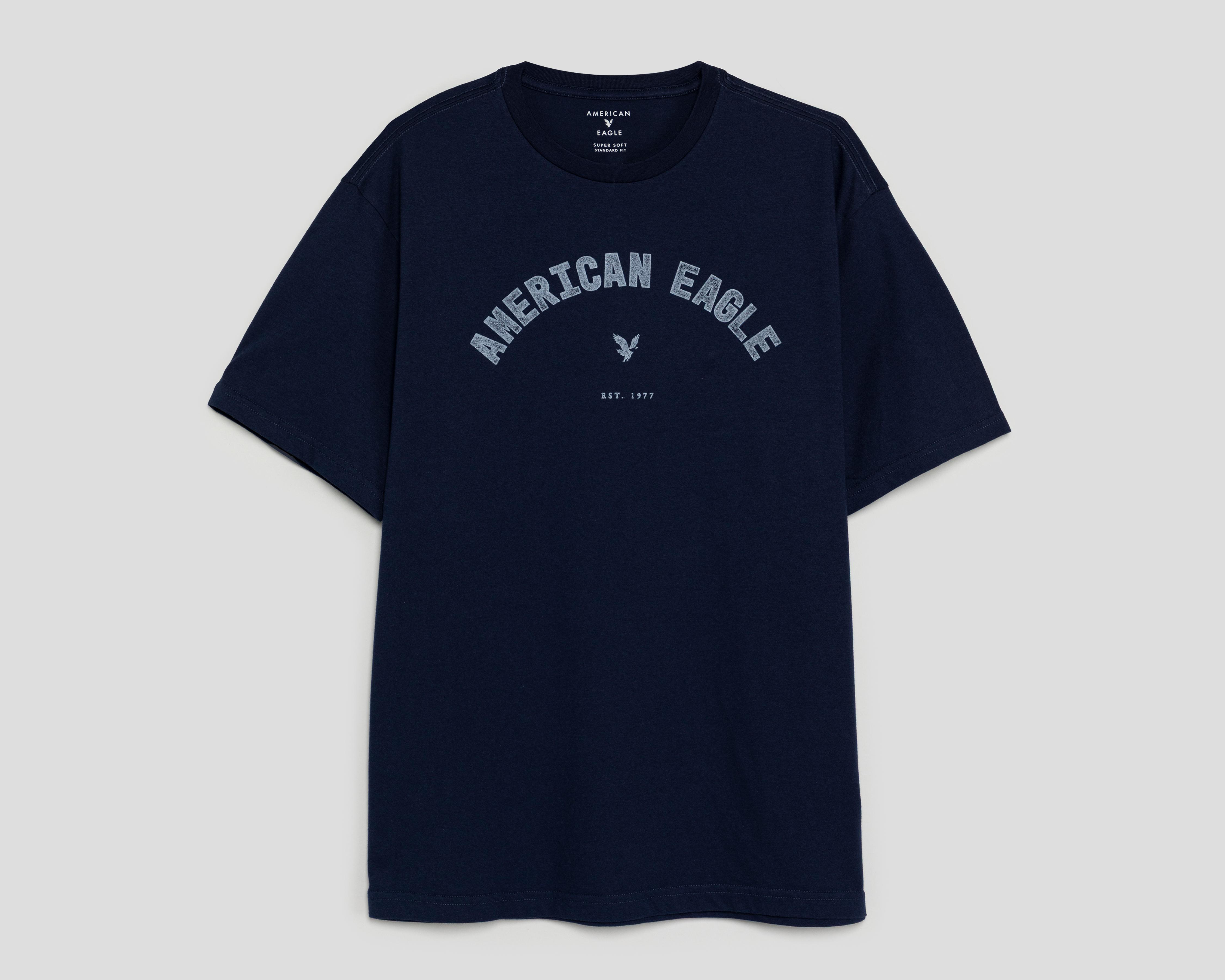 Playera de Cuello Redondo Azul Marino American Eagle para Hombre