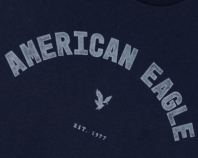 Foto 3 | Playera de Cuello Redondo Azul Marino American Eagle para Hombre