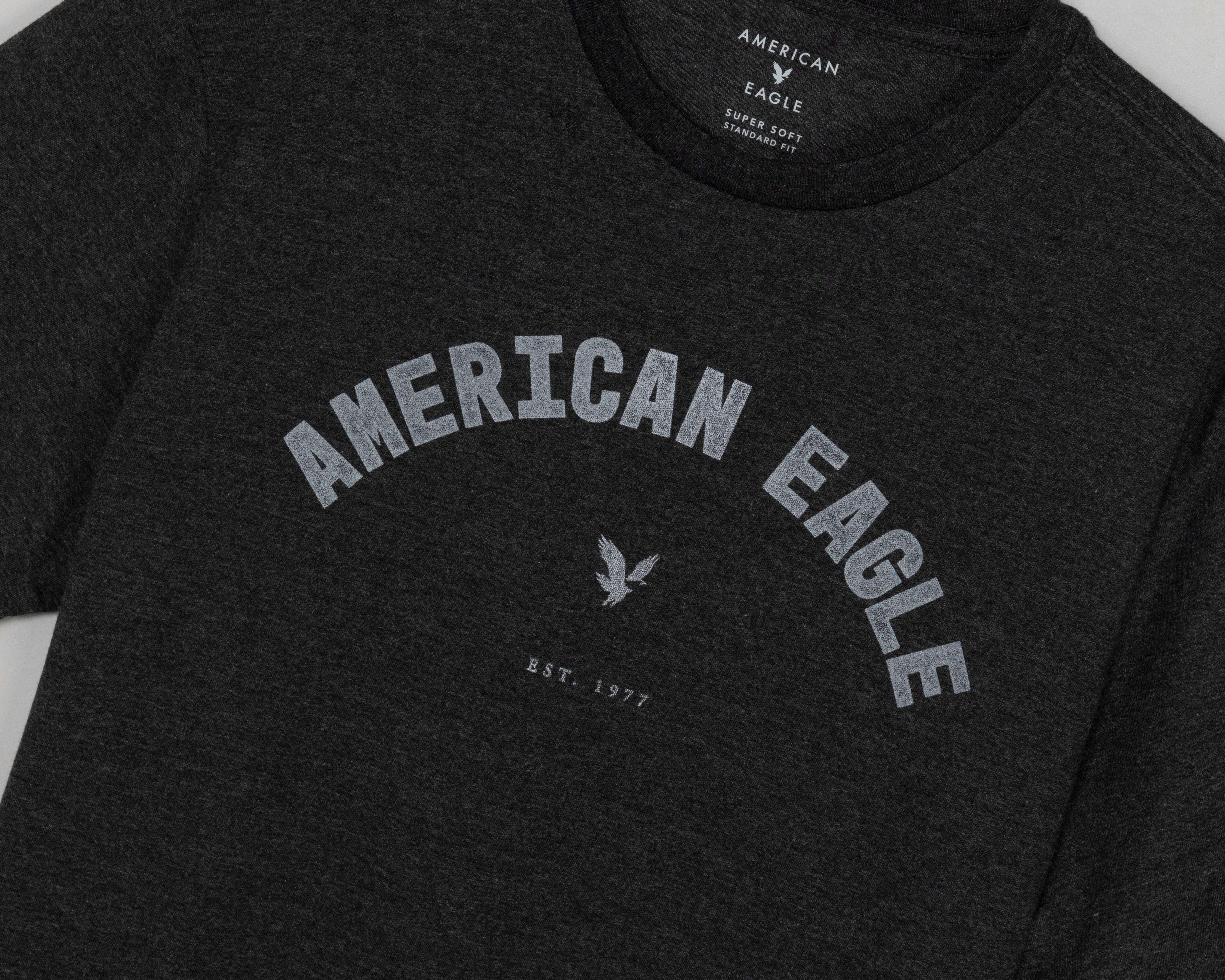 Foto 3 | Playera de Cuello Redondo Gris American Eagle para Hombre