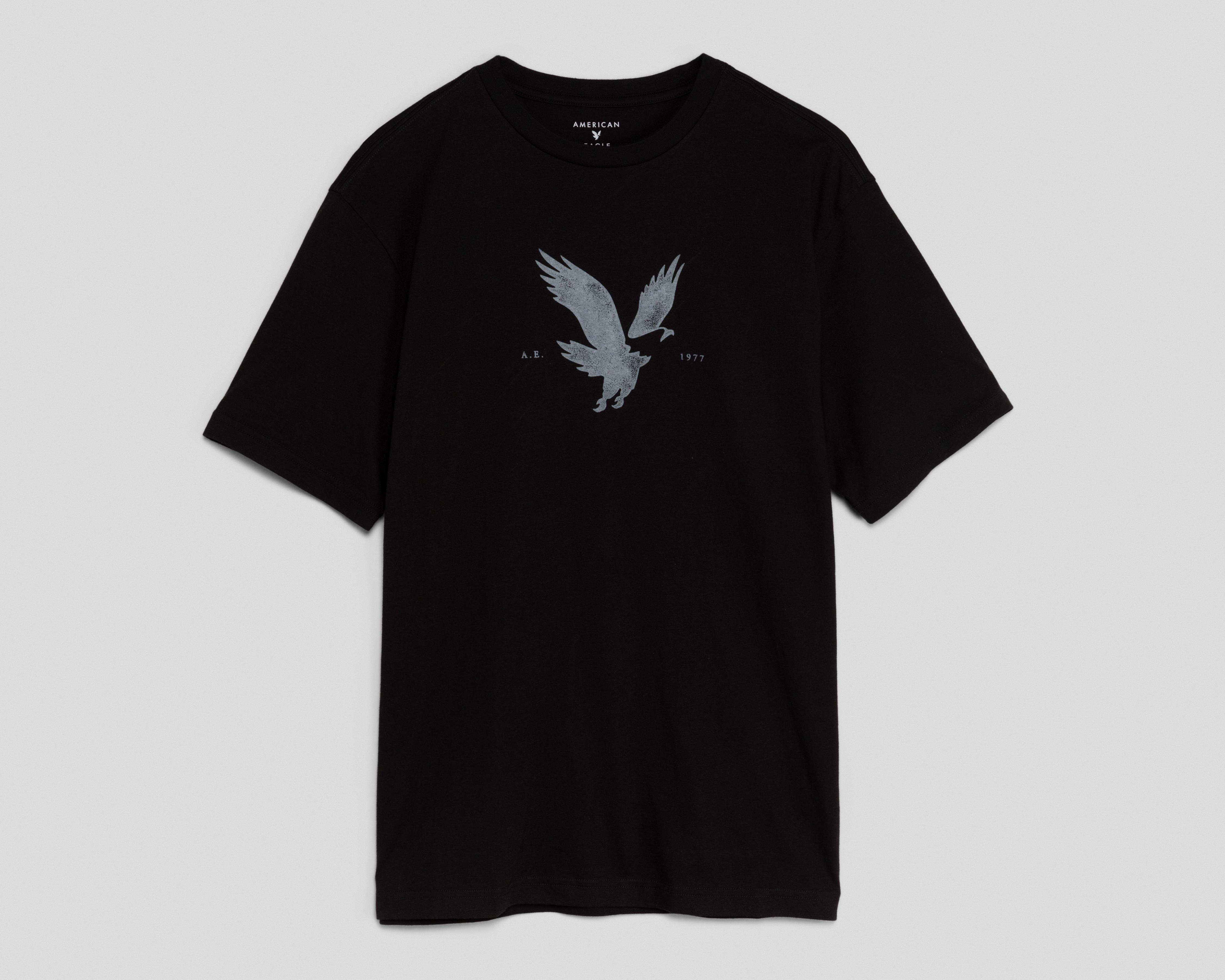 Foto 1 | Playera de Cuello Redondo Negra American Eagle para Hombre