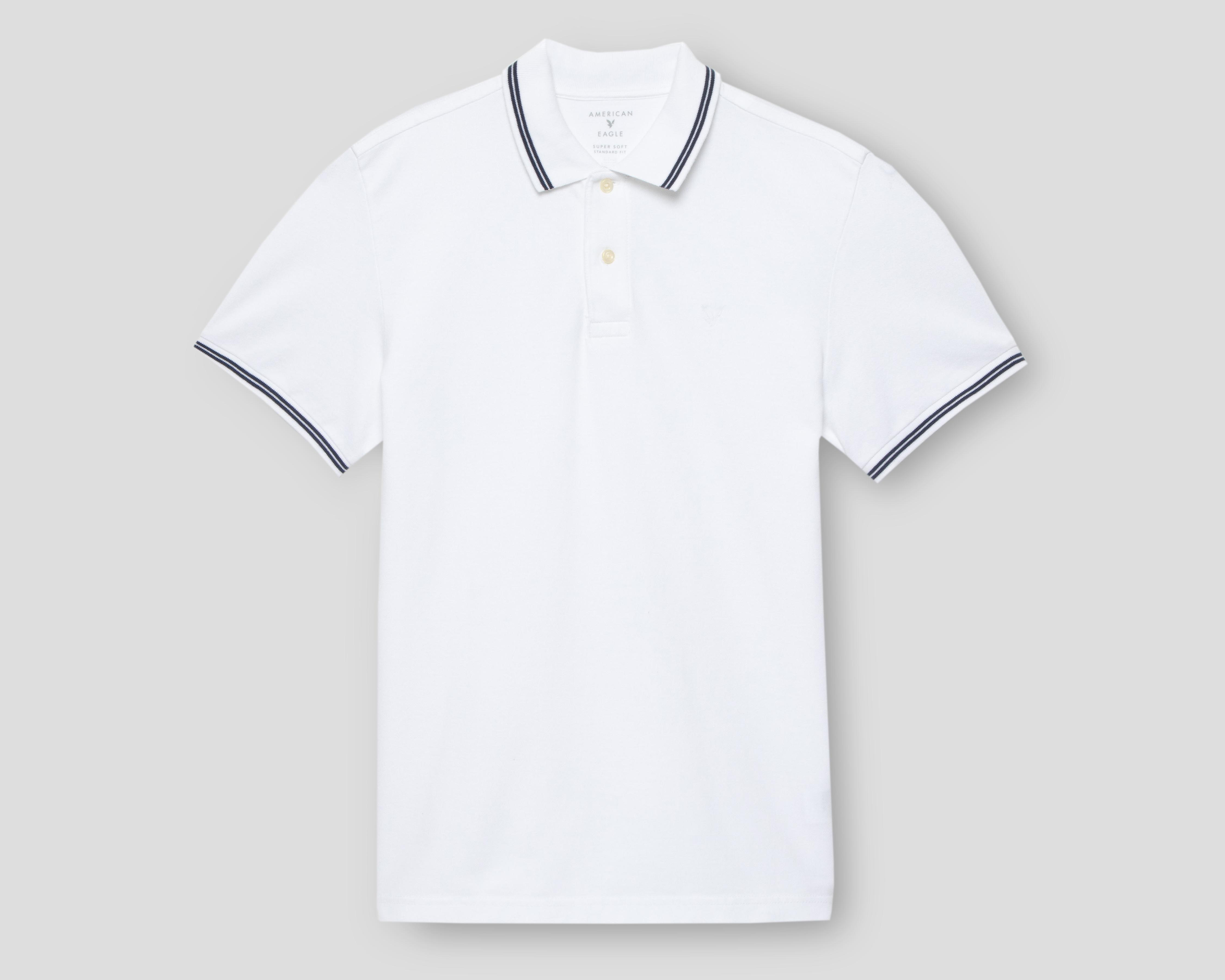 Playera Polo American Eagle Blanca para Hombre
