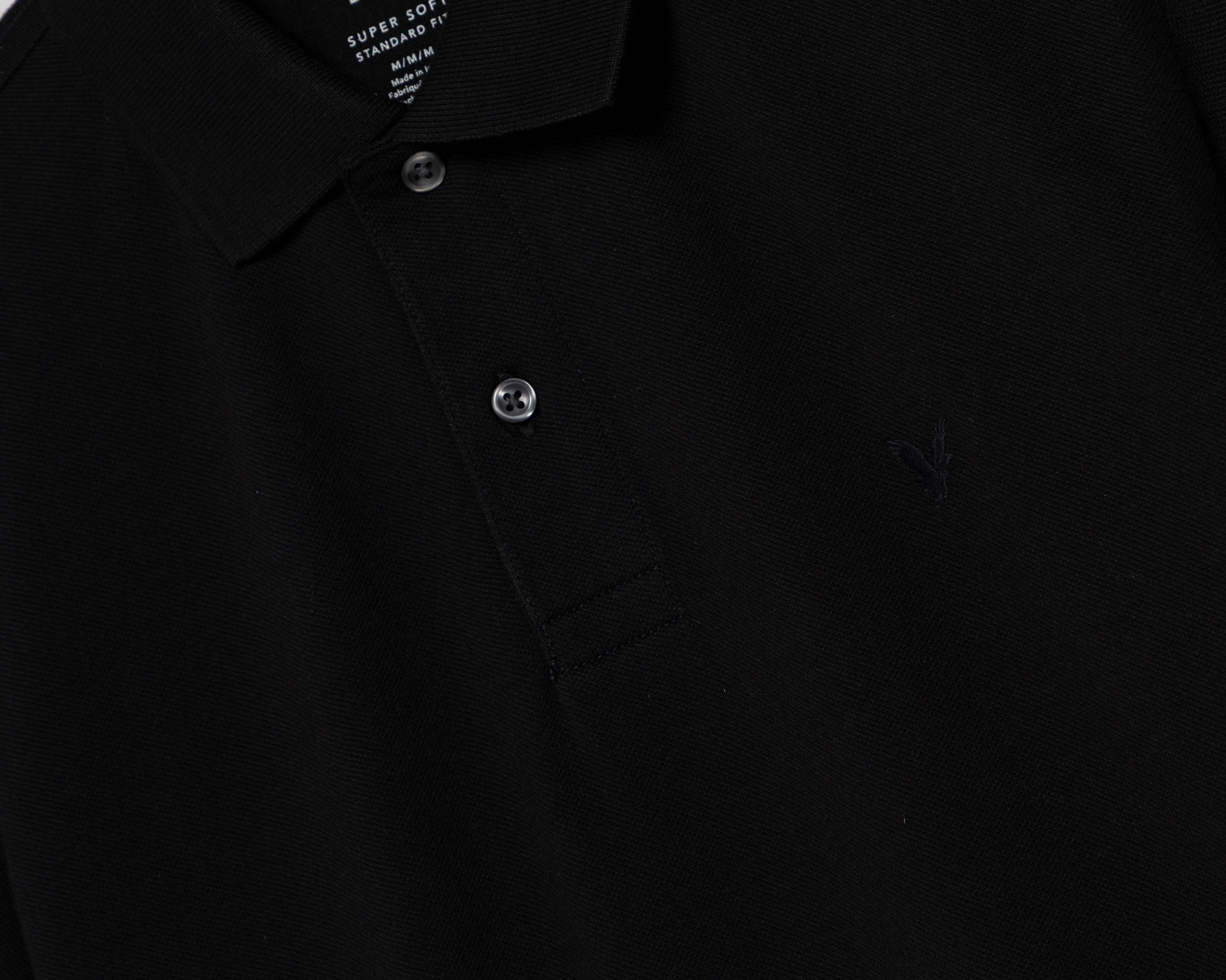 Foto 4 pulgar | Playera Polo American Eagle Negra para Hombre
