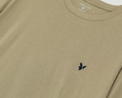 Foto 3 | Playera Cuello Redondo American Eagle Beige para Hombre