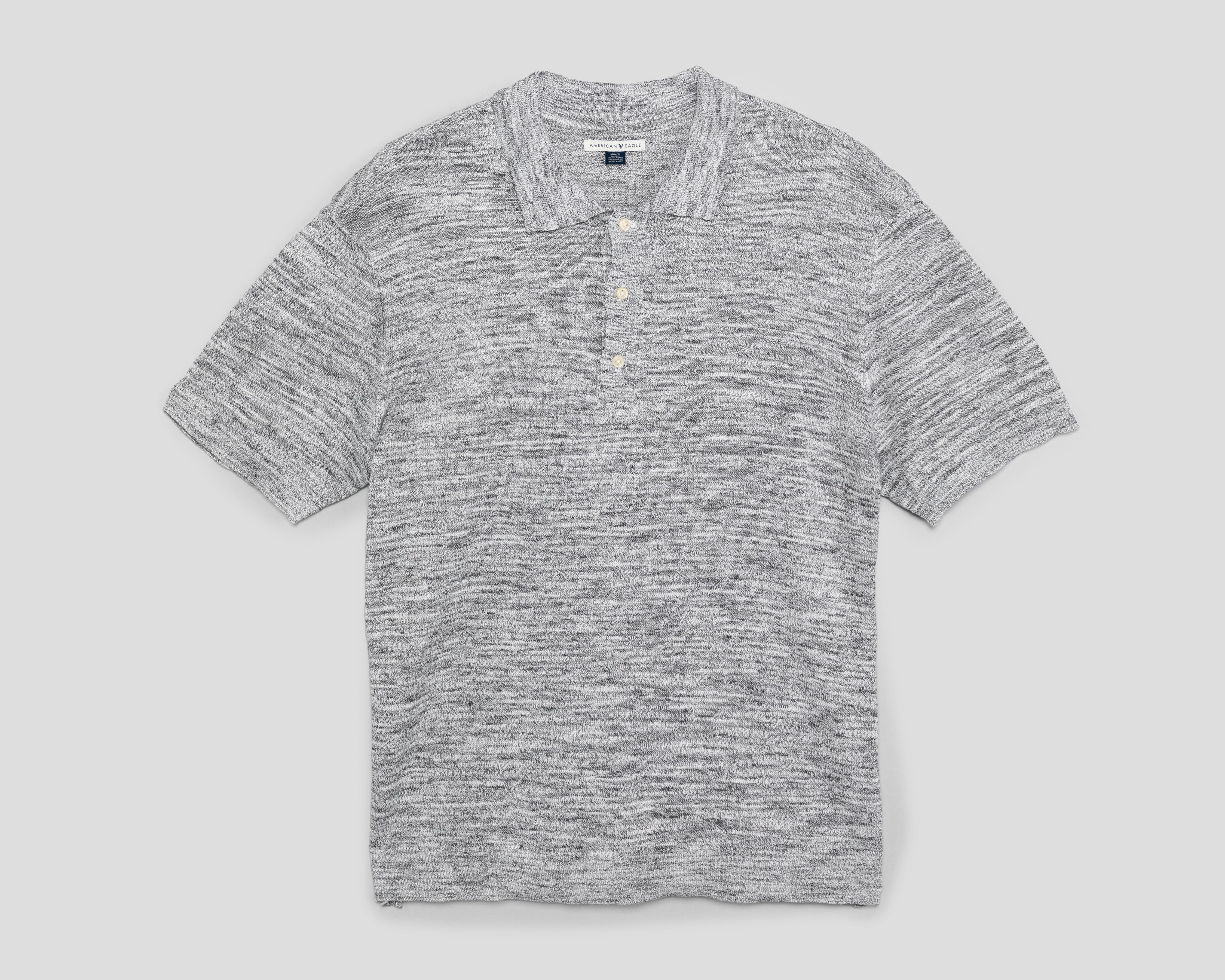 Playera Polo American Eagle Manga Corta Gris