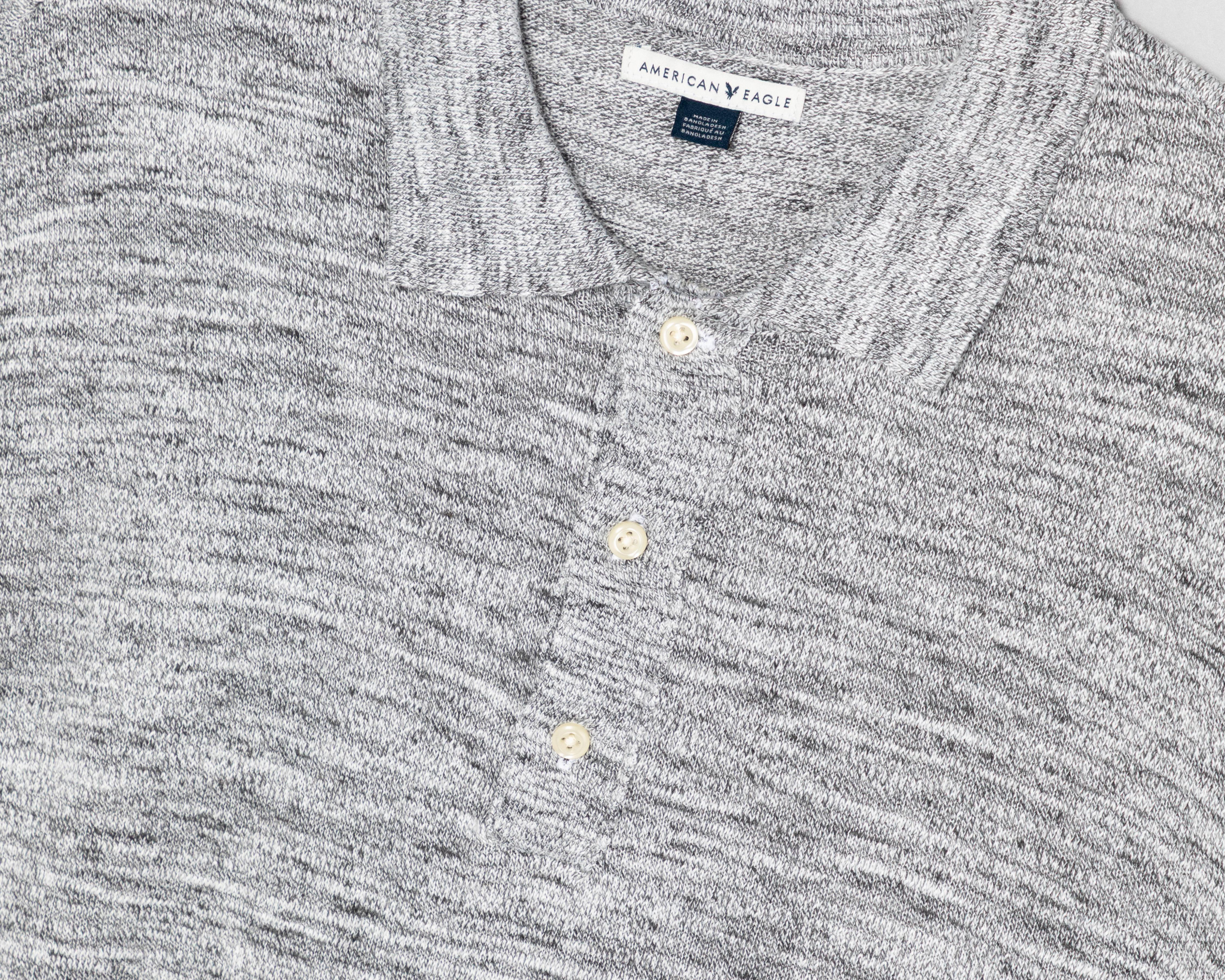 Foto 4 pulgar | Playera Polo American Eagle Manga Corta Gris