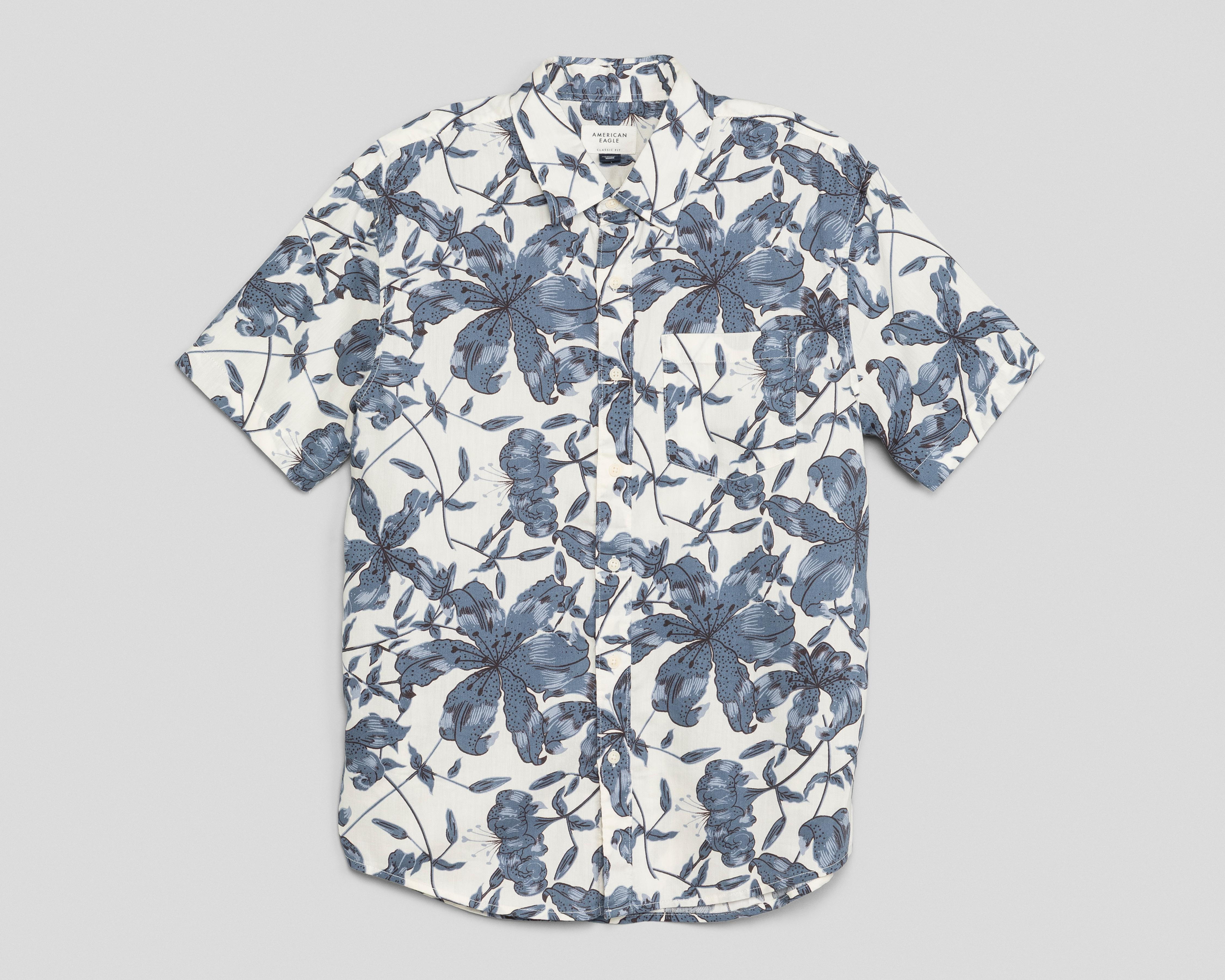Foto 1 | Camisa Casual American Eagle Regular Floral para Hombre
