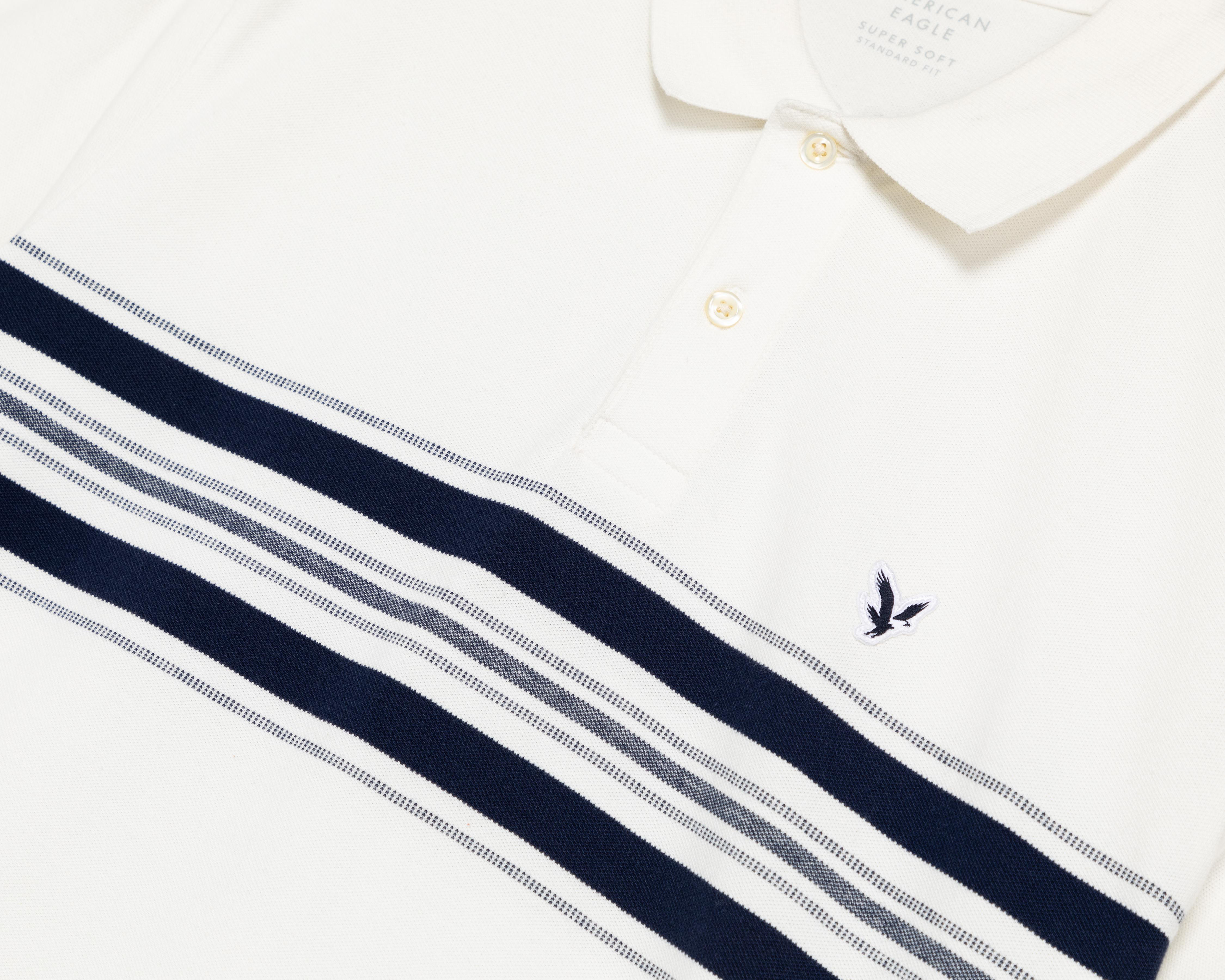 Foto 4 pulgar | Playera Polo American Eagle Blanca para Hombre