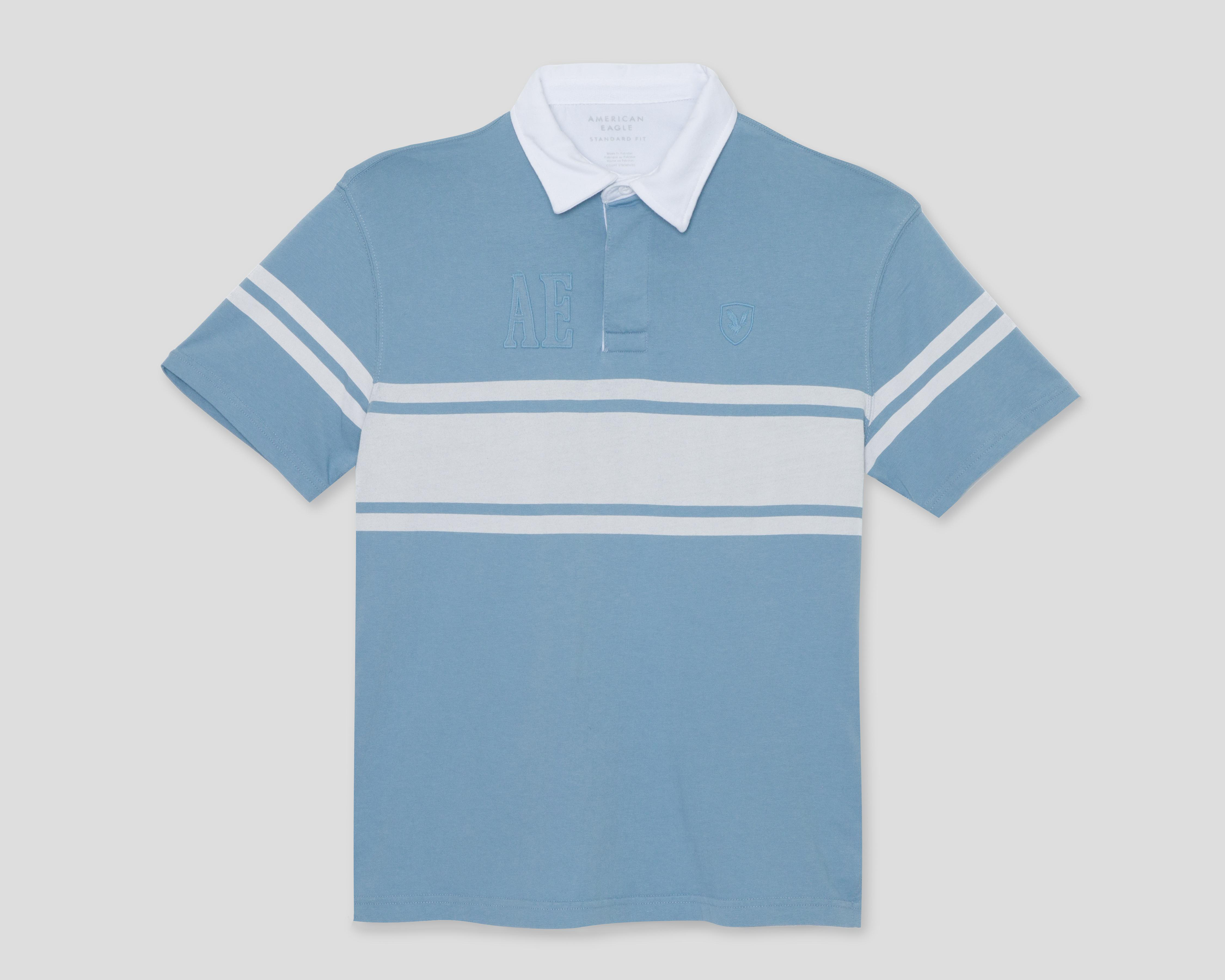 Playera Polo American Eagle Outfitters Manga Corta Azul para Hombre