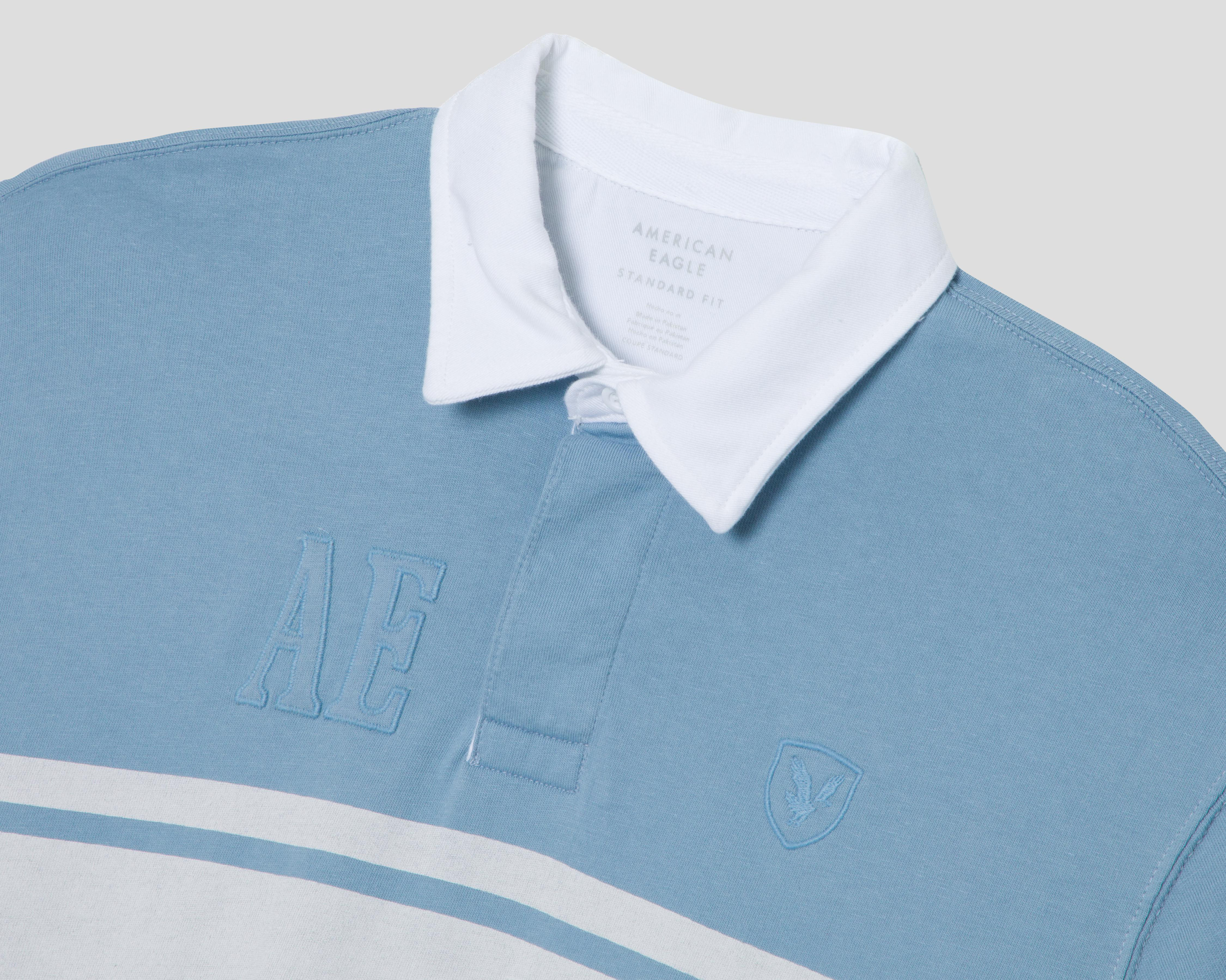 Foto 4 pulgar | Playera Polo American Eagle Outfitters Manga Corta Azul para Hombre