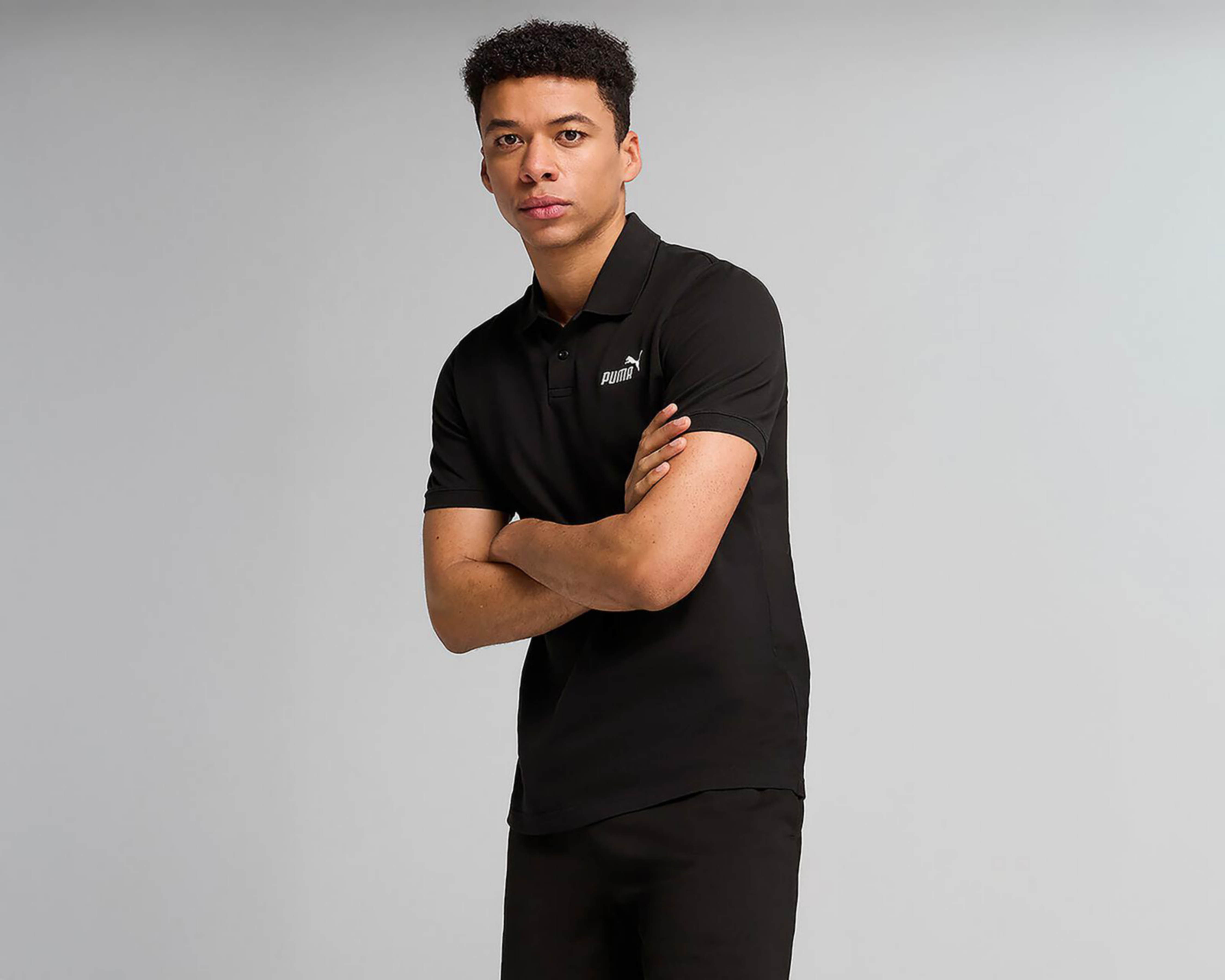 Foto 4 pulgar | Playera Polo Puma Manga Corta Negra para Hombre