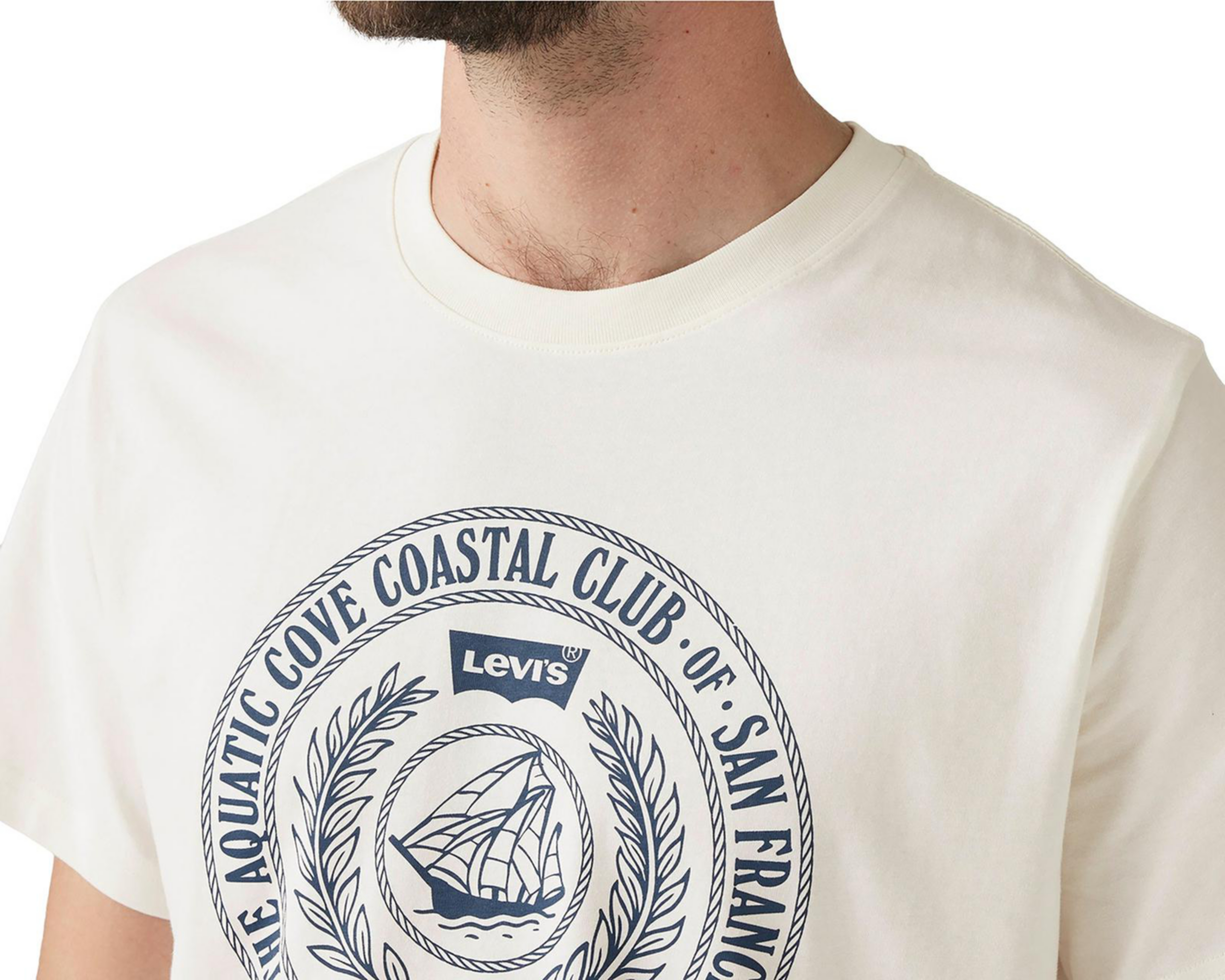 Foto 5 pulgar | Playera Levi's Blanca Cuello Redondo para Hombre
