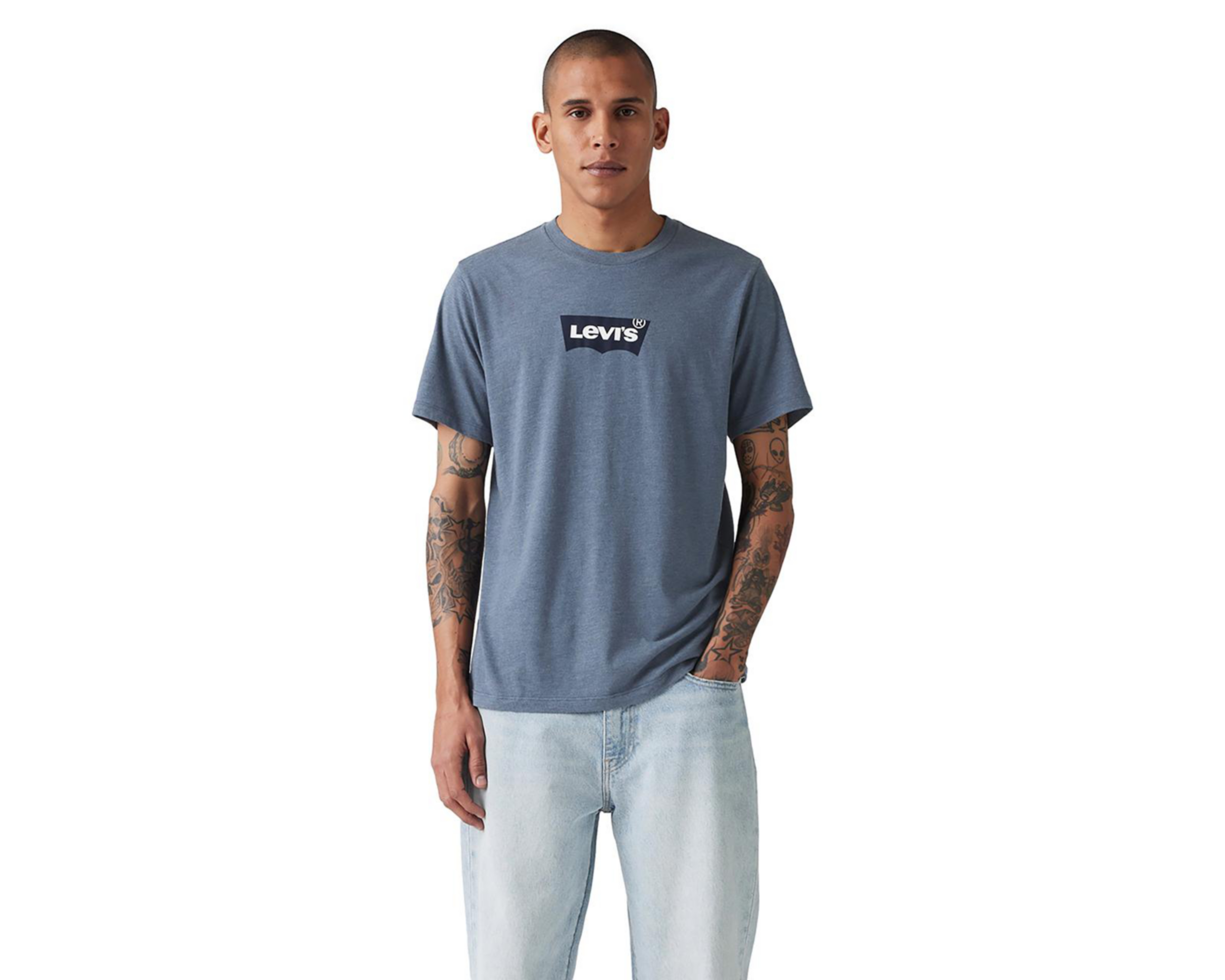 Foto 1 | Playera Levi's Azul Cuello Redondo para Hombre