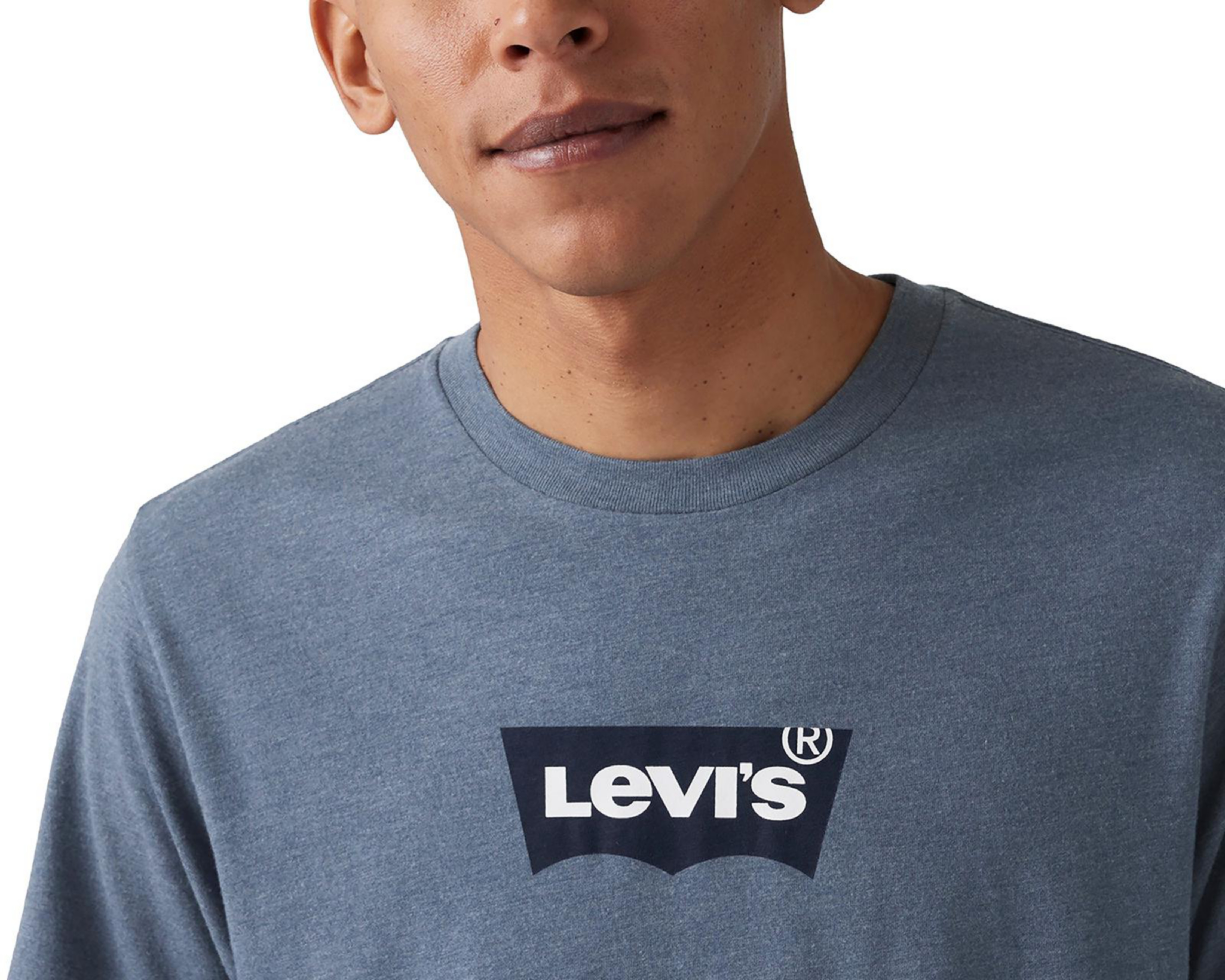 Foto 4 | Playera Levi's Azul Cuello Redondo para Hombre