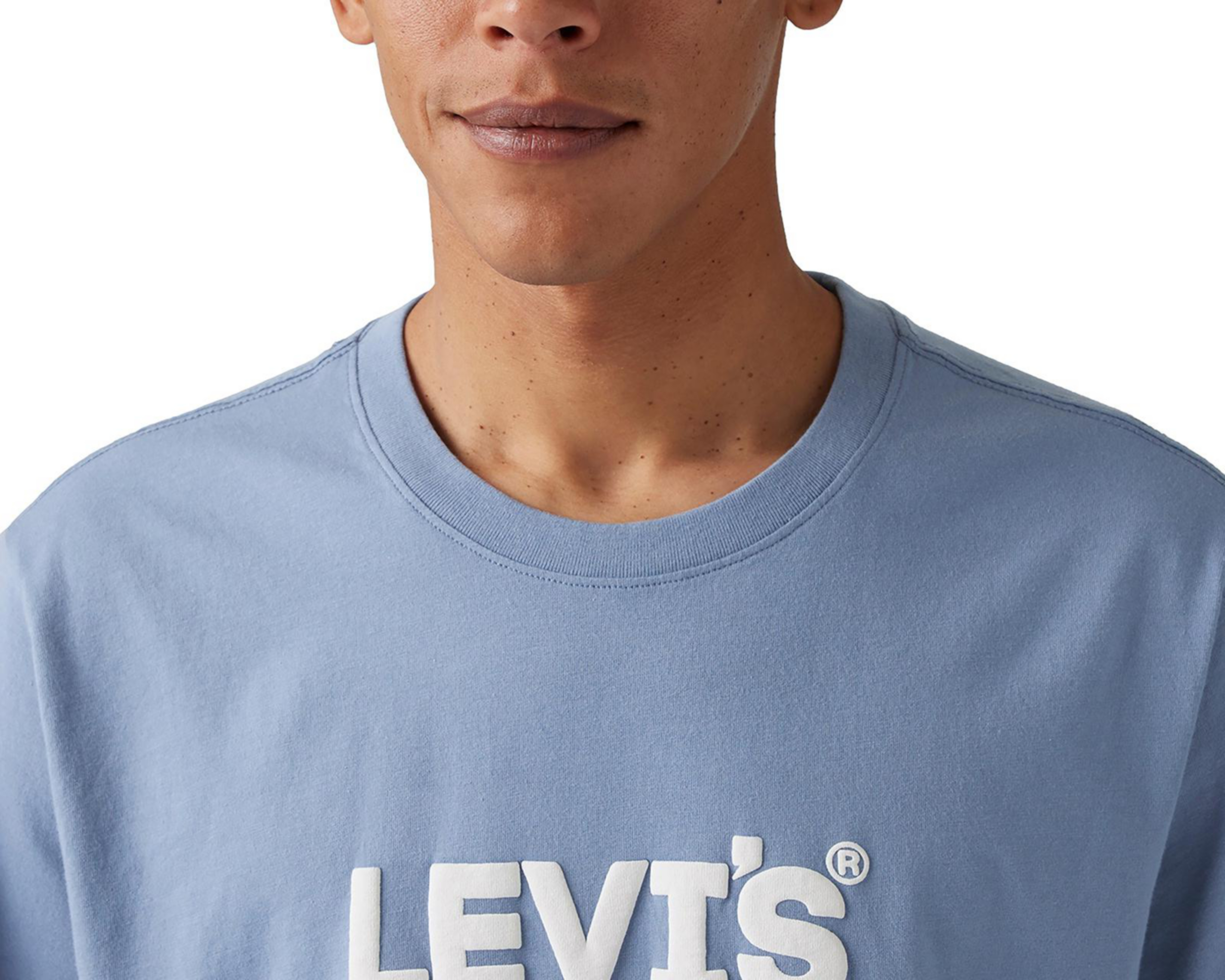 Foto 5 pulgar | Playera Levi's Azul Cuello Redondo para Hombre