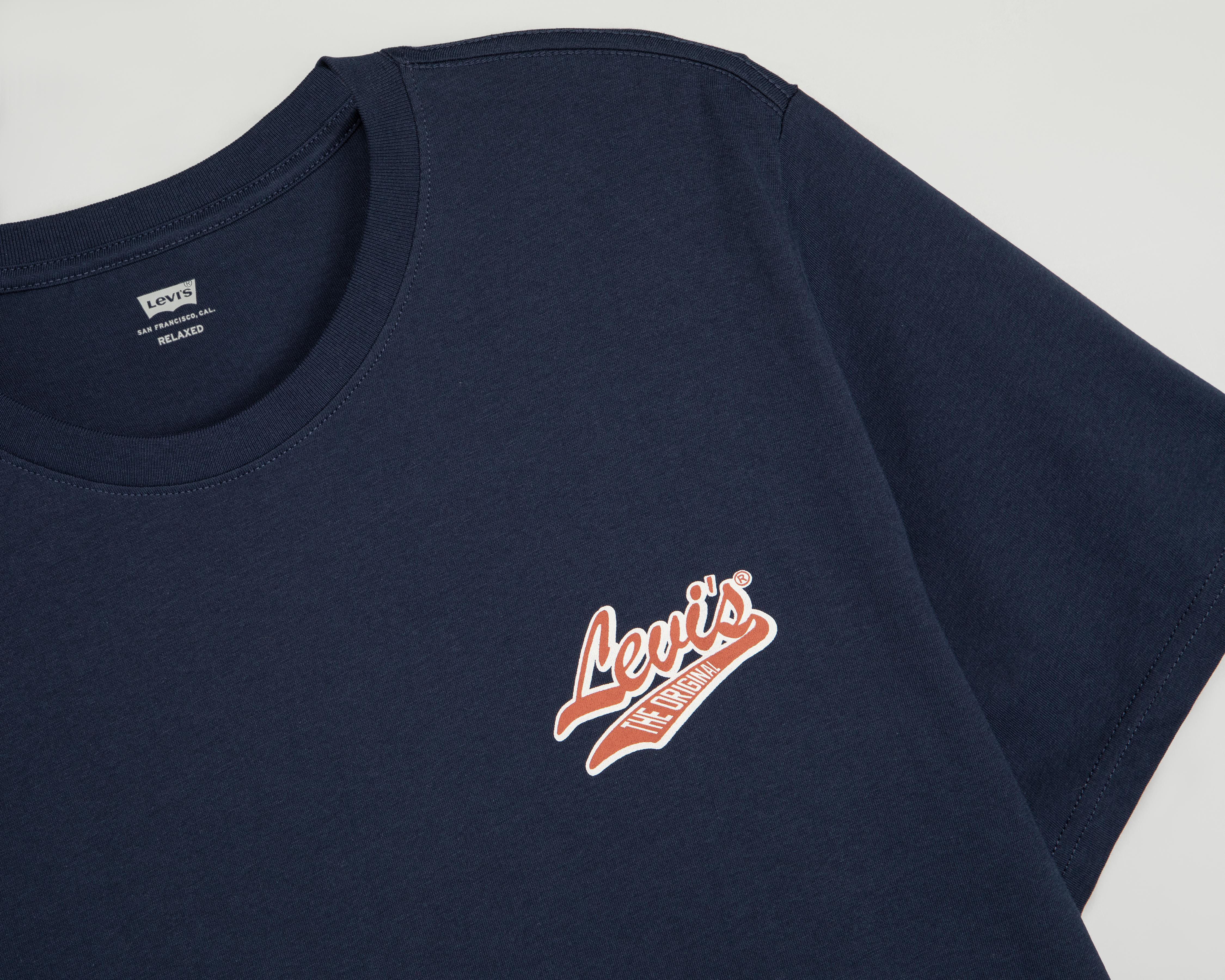 Foto 4 pulgar | Playera de Cuello Redondo Azul Levi's para Hombre
