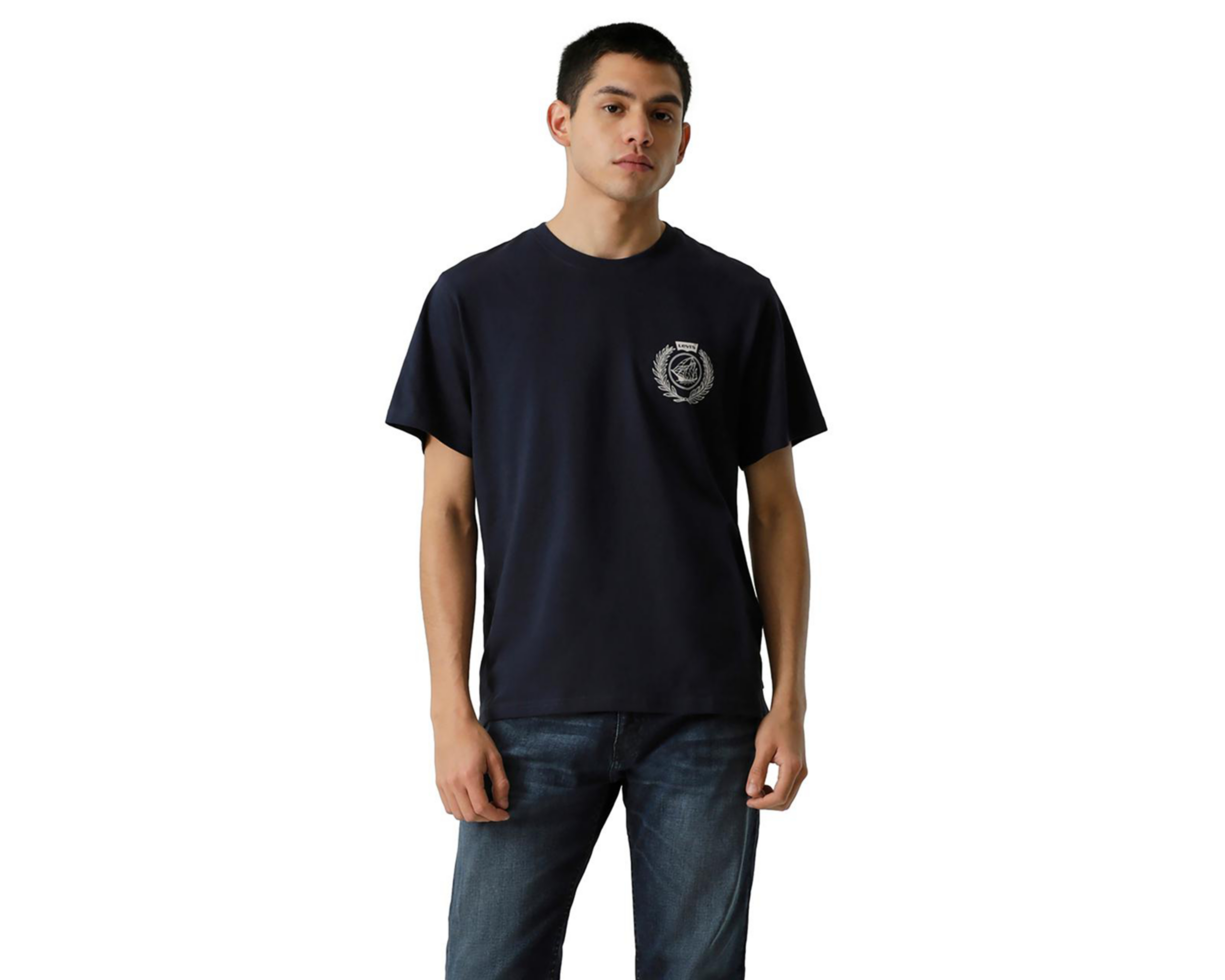 Playera de Cuello Redondo Azul Marino Levi's para Hombre