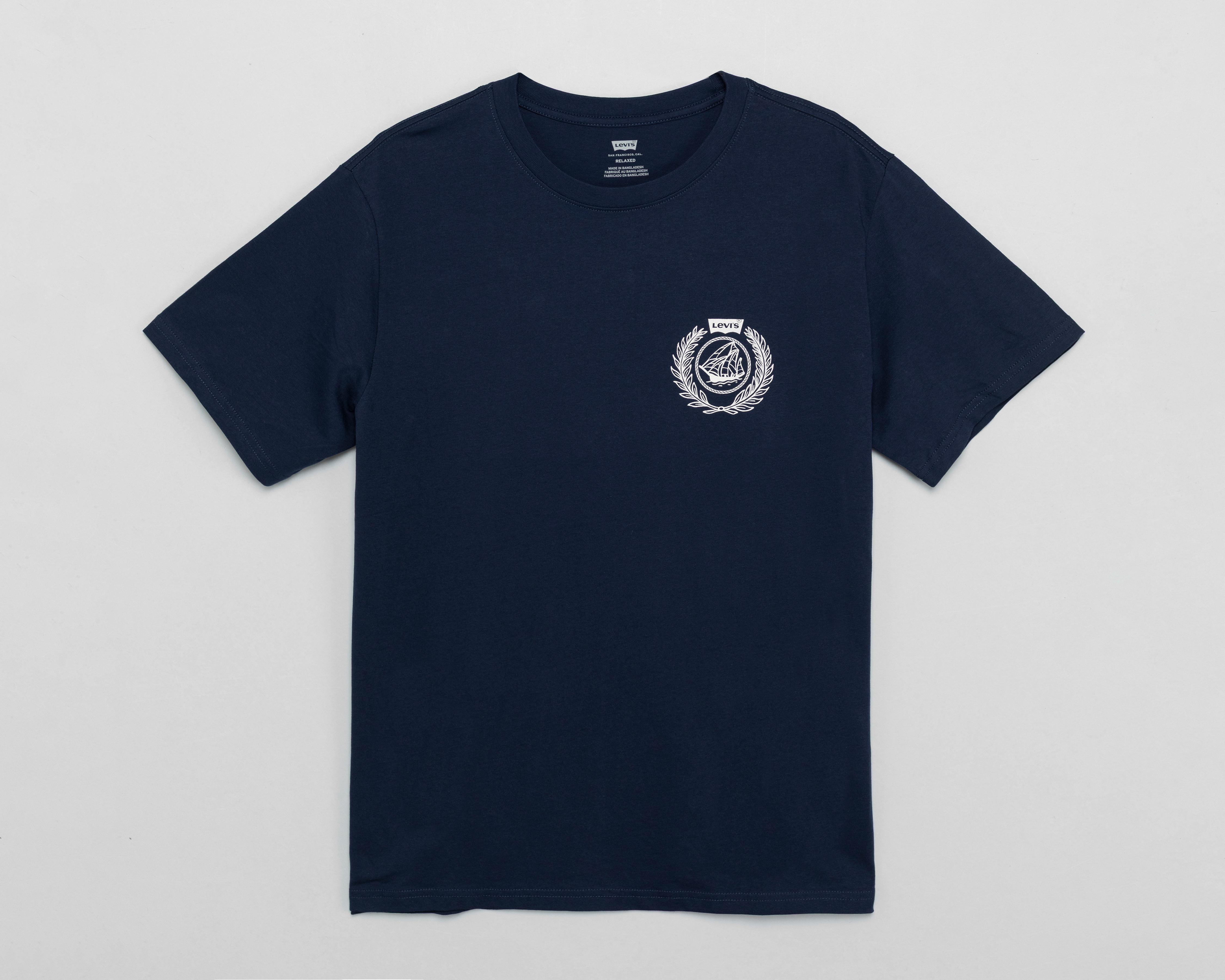 Foto 8 pulgar | Playera de Cuello Redondo Azul Marino Levi's para Hombre