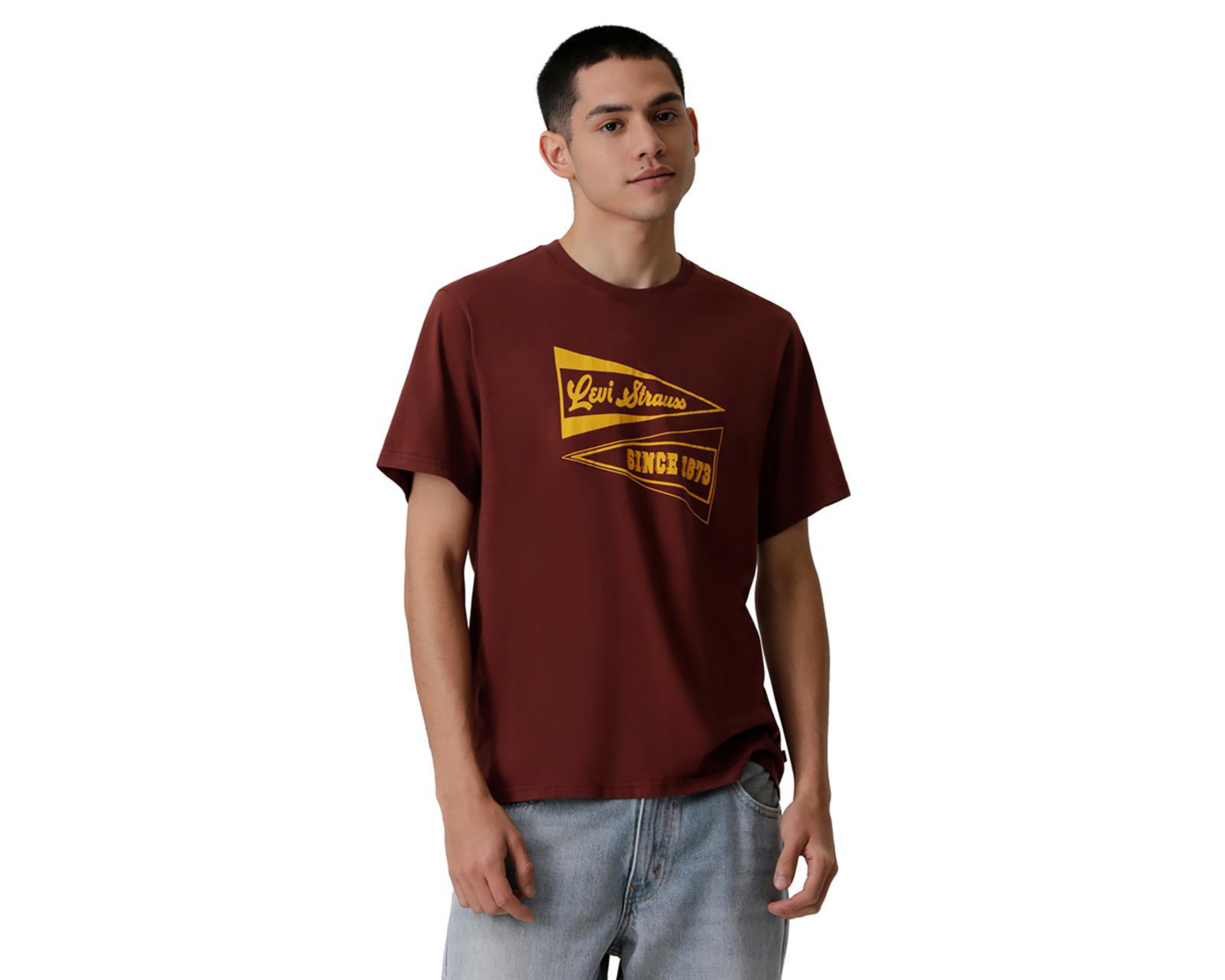 Foto 5 pulgar | Playera Levi's Vino Cuello Redondo para Hombre