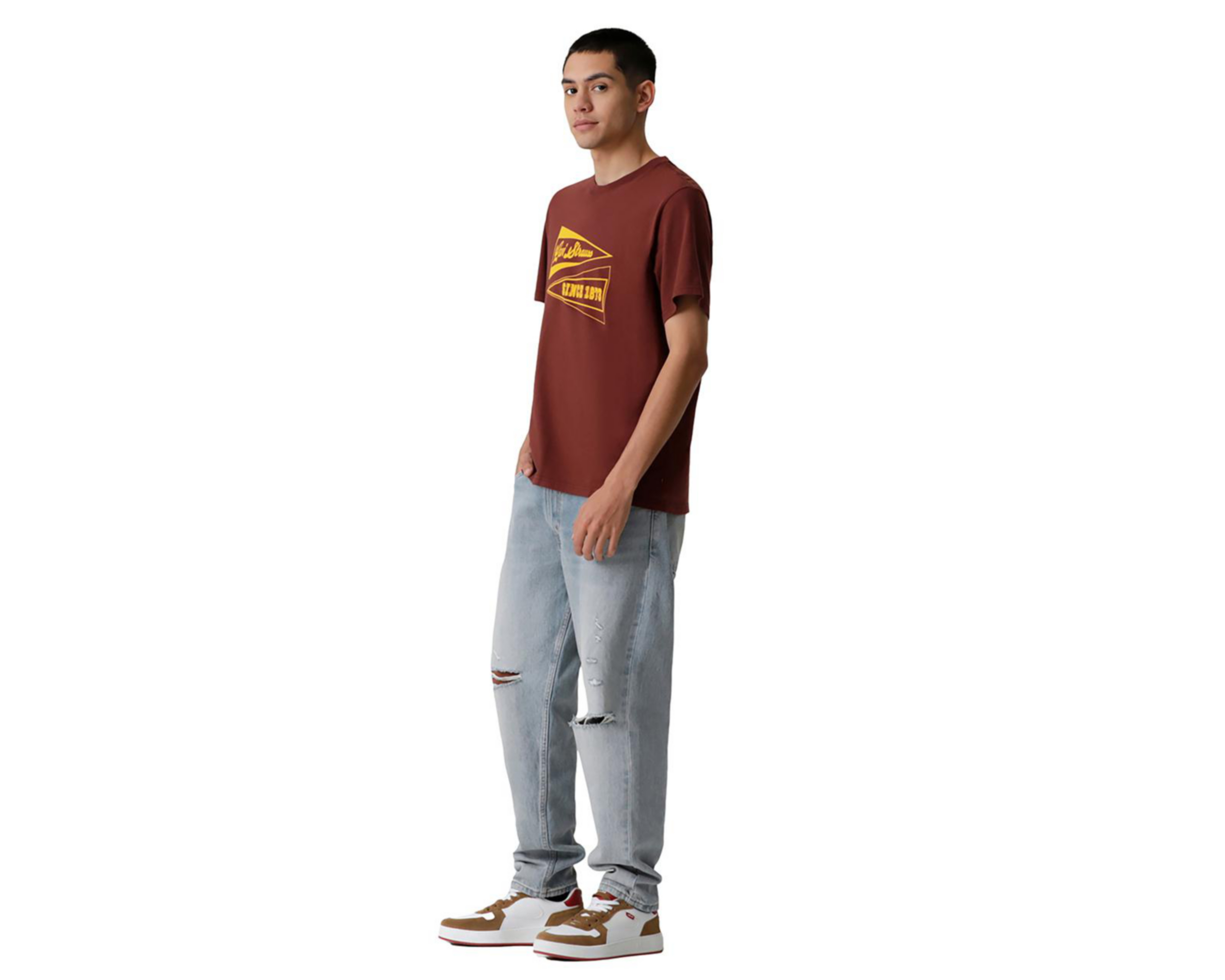 Foto 7 pulgar | Playera Levi's Vino Cuello Redondo para Hombre