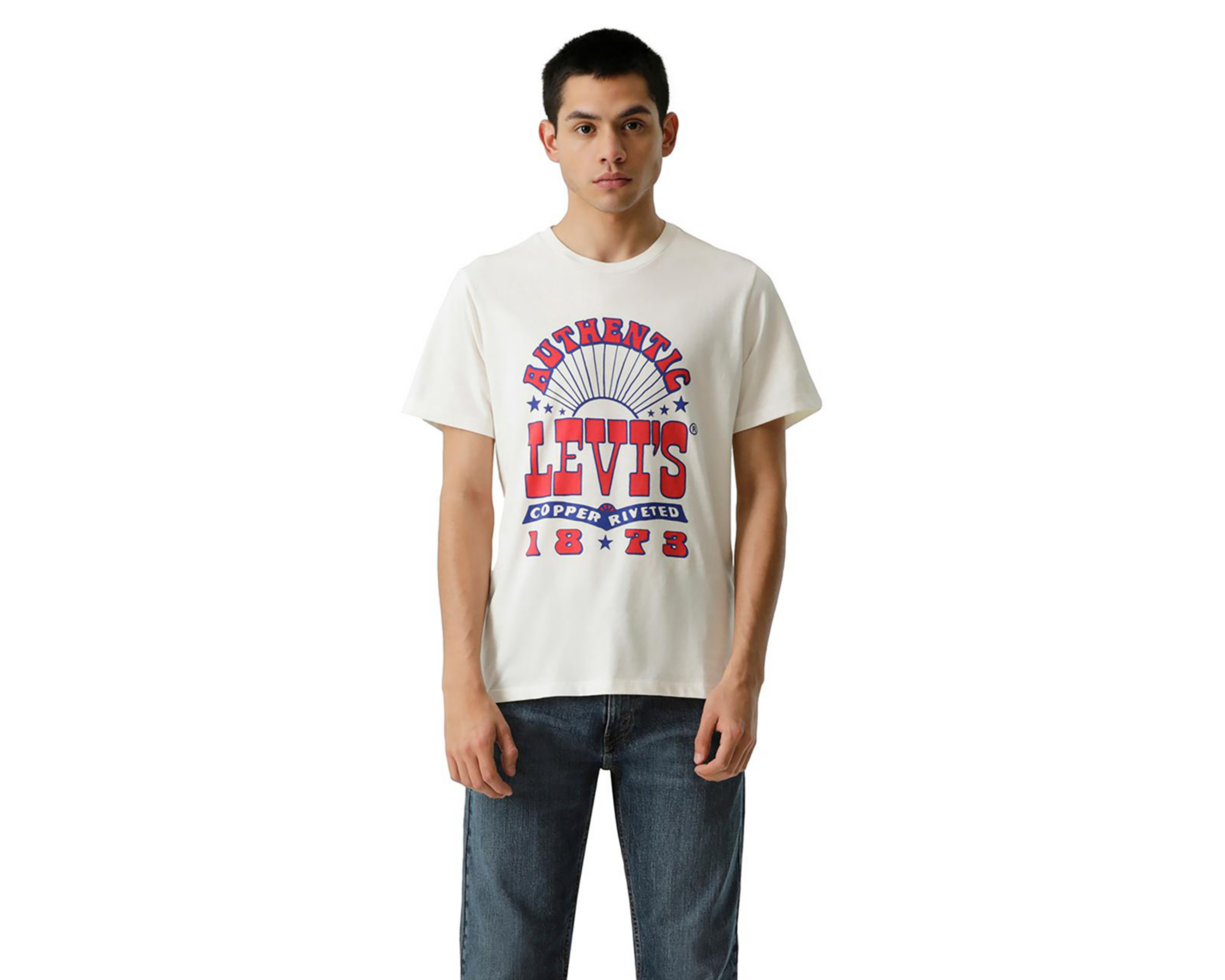 Foto 1 | Playera Levi's Blanca Cuello Redondo para Hombre
