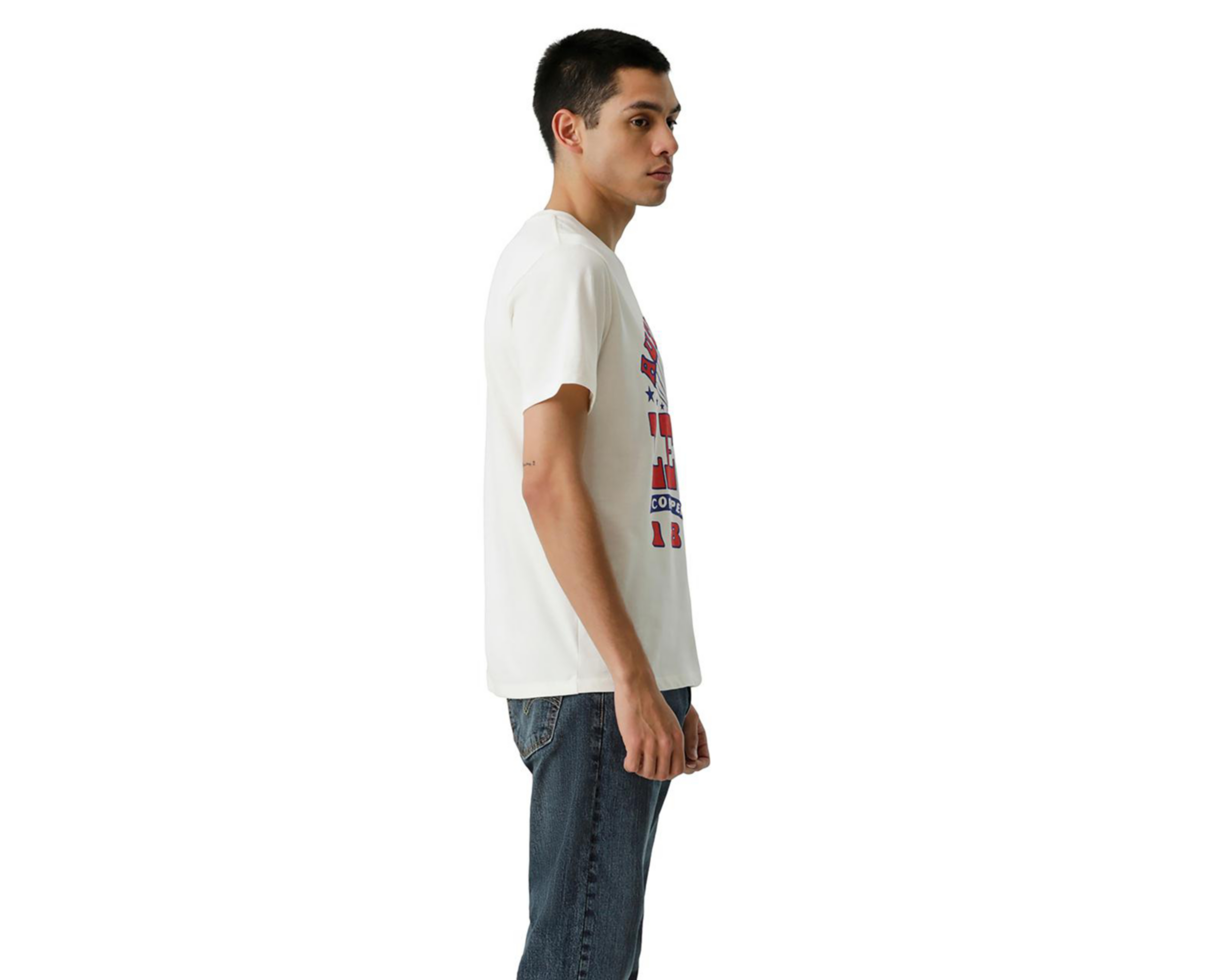 Foto 2 | Playera Levi's Blanca Cuello Redondo para Hombre