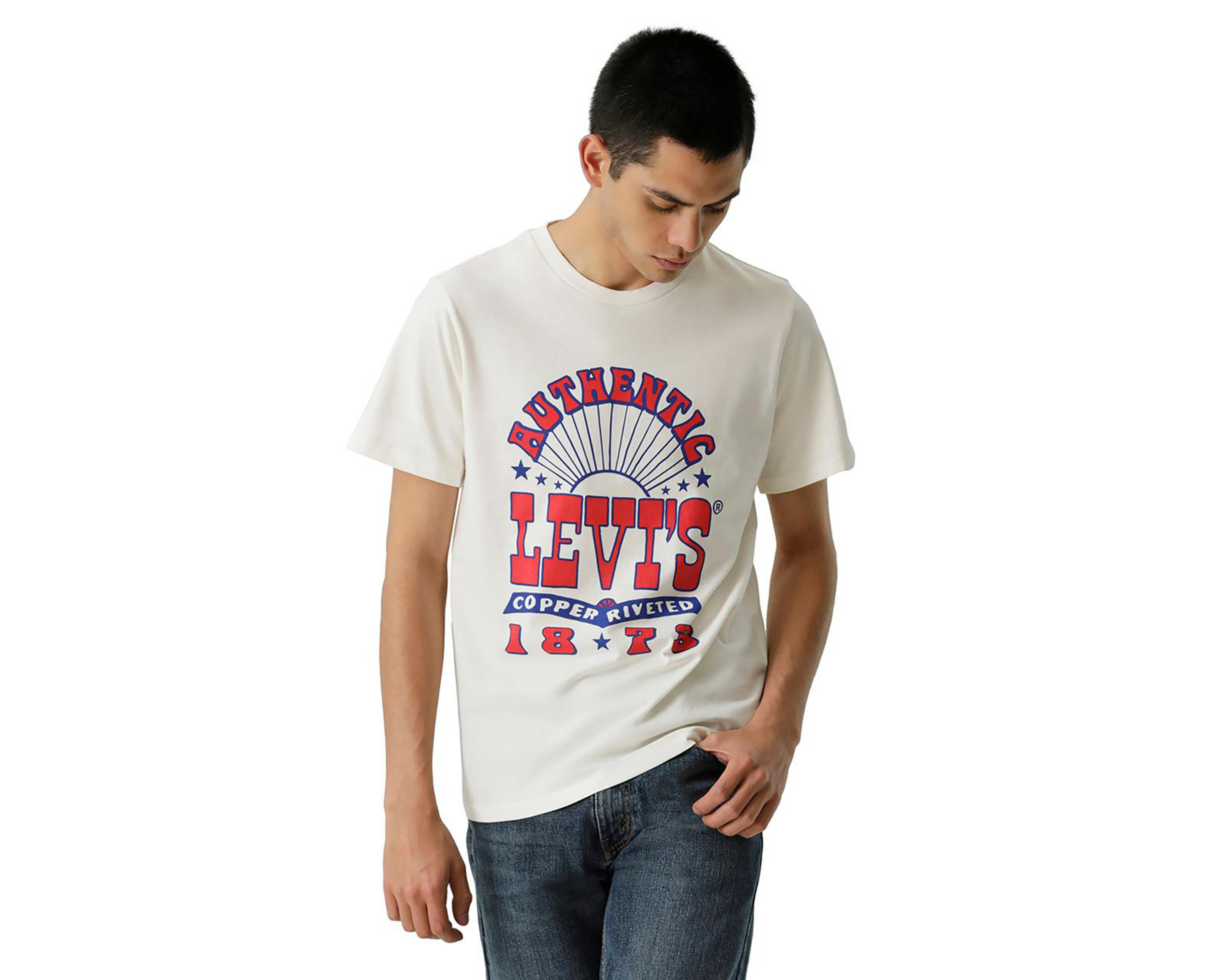 Foto 6 pulgar | Playera Levi's Blanca Cuello Redondo para Hombre