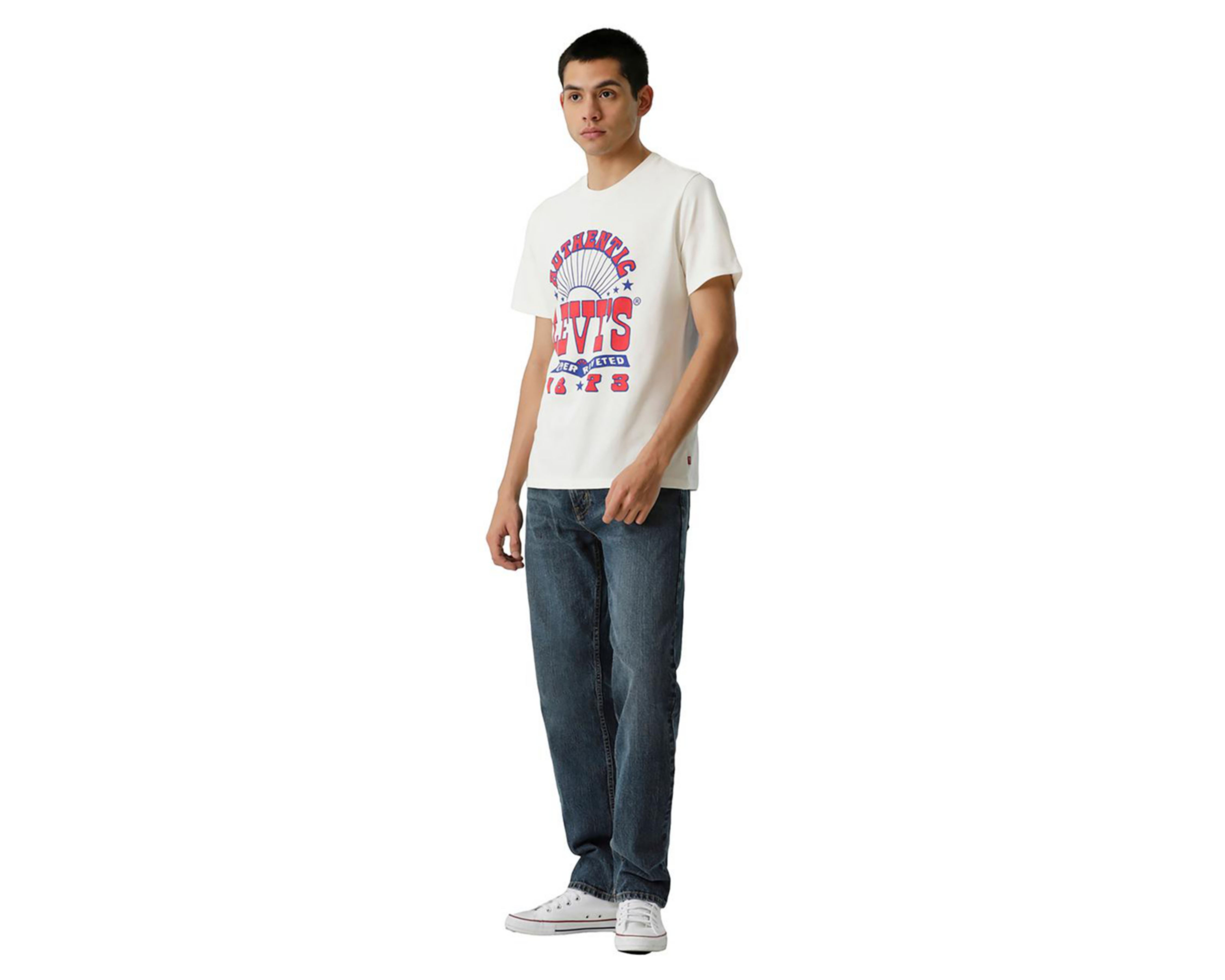 Foto 7 pulgar | Playera Levi's Blanca Cuello Redondo para Hombre