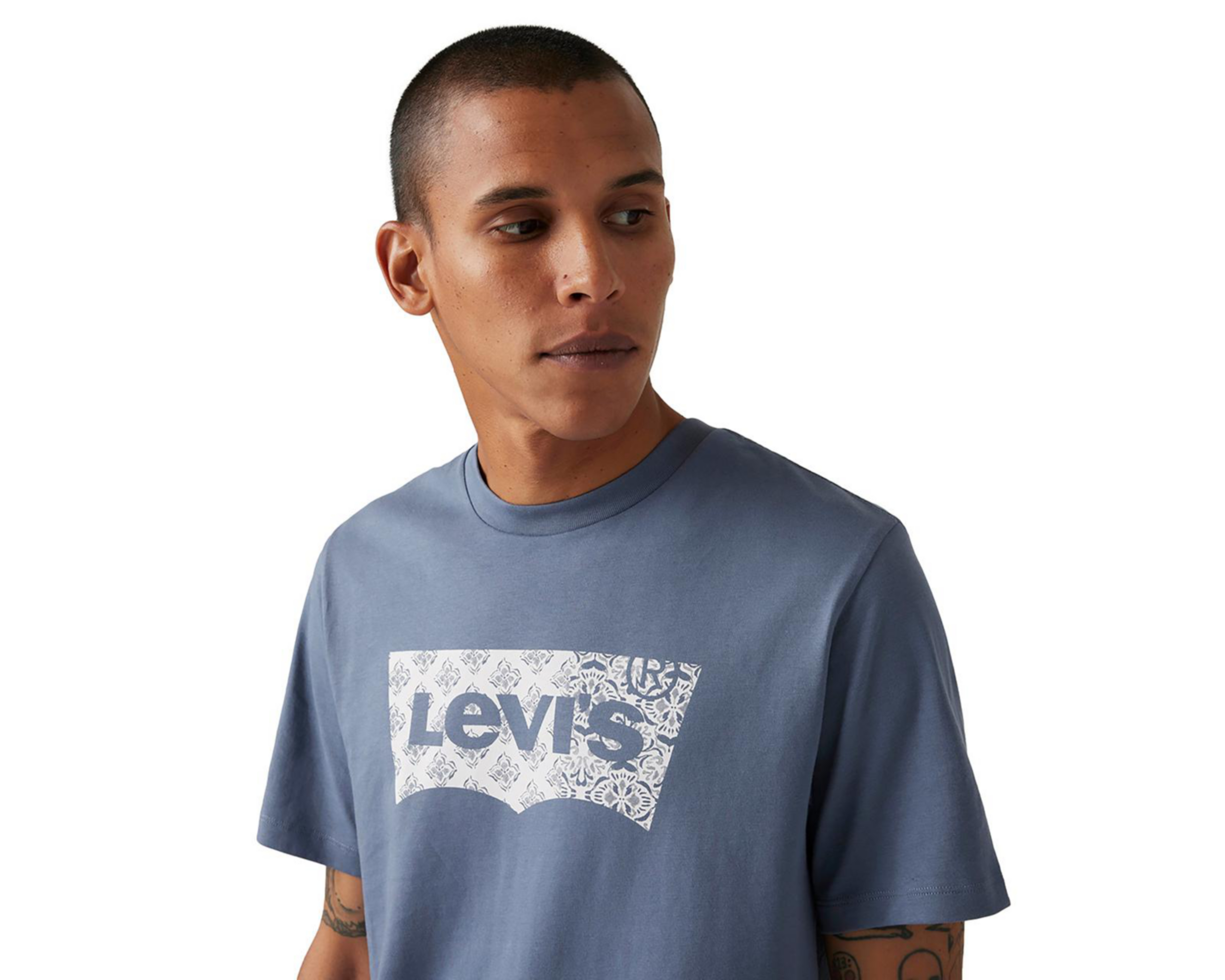 Foto 5 pulgar | Playera Levi's Azul Cuello Redondo para Hombre