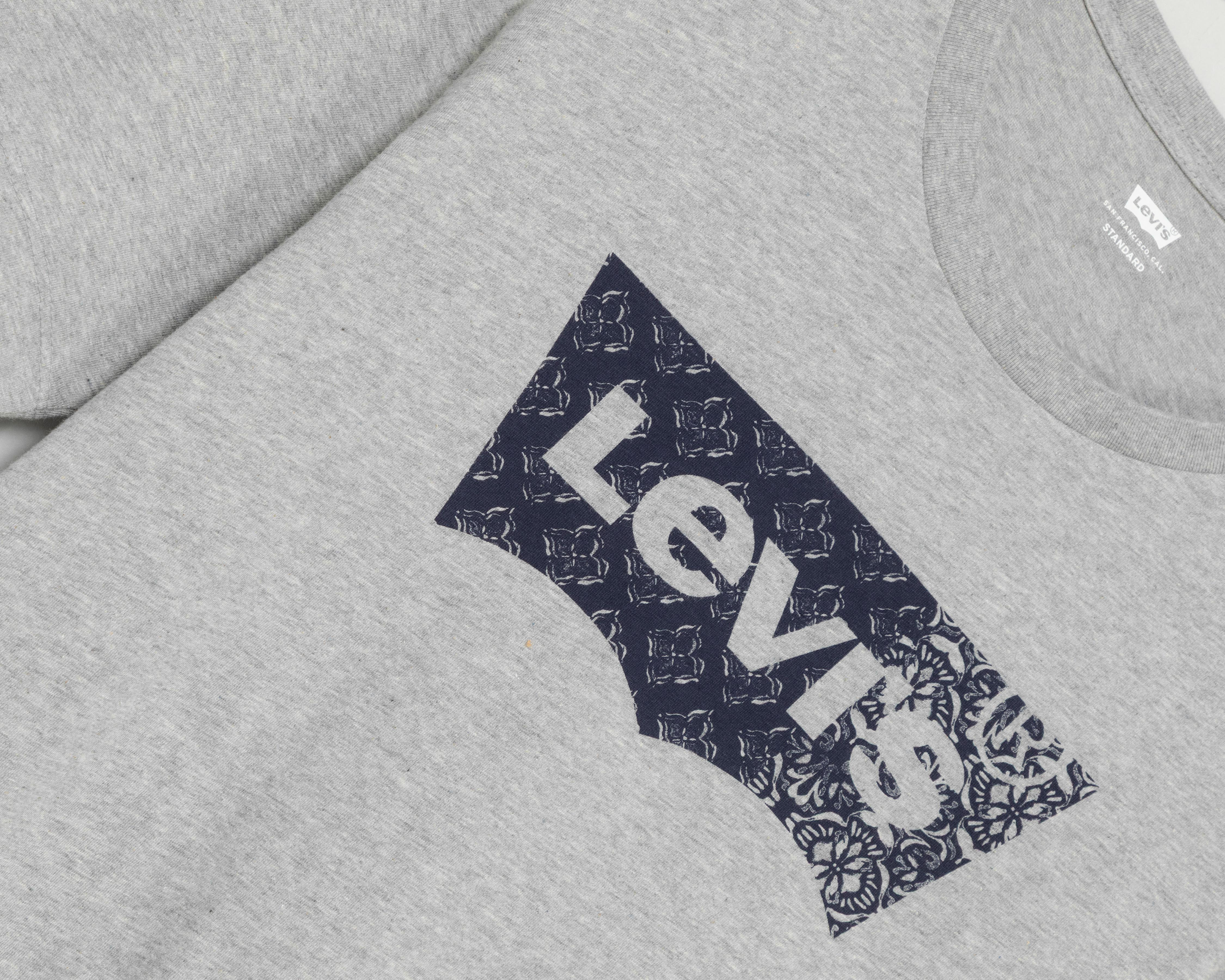 Foto 4 pulgar | Playera de Cuello Redondo Gris Levis para Hombre