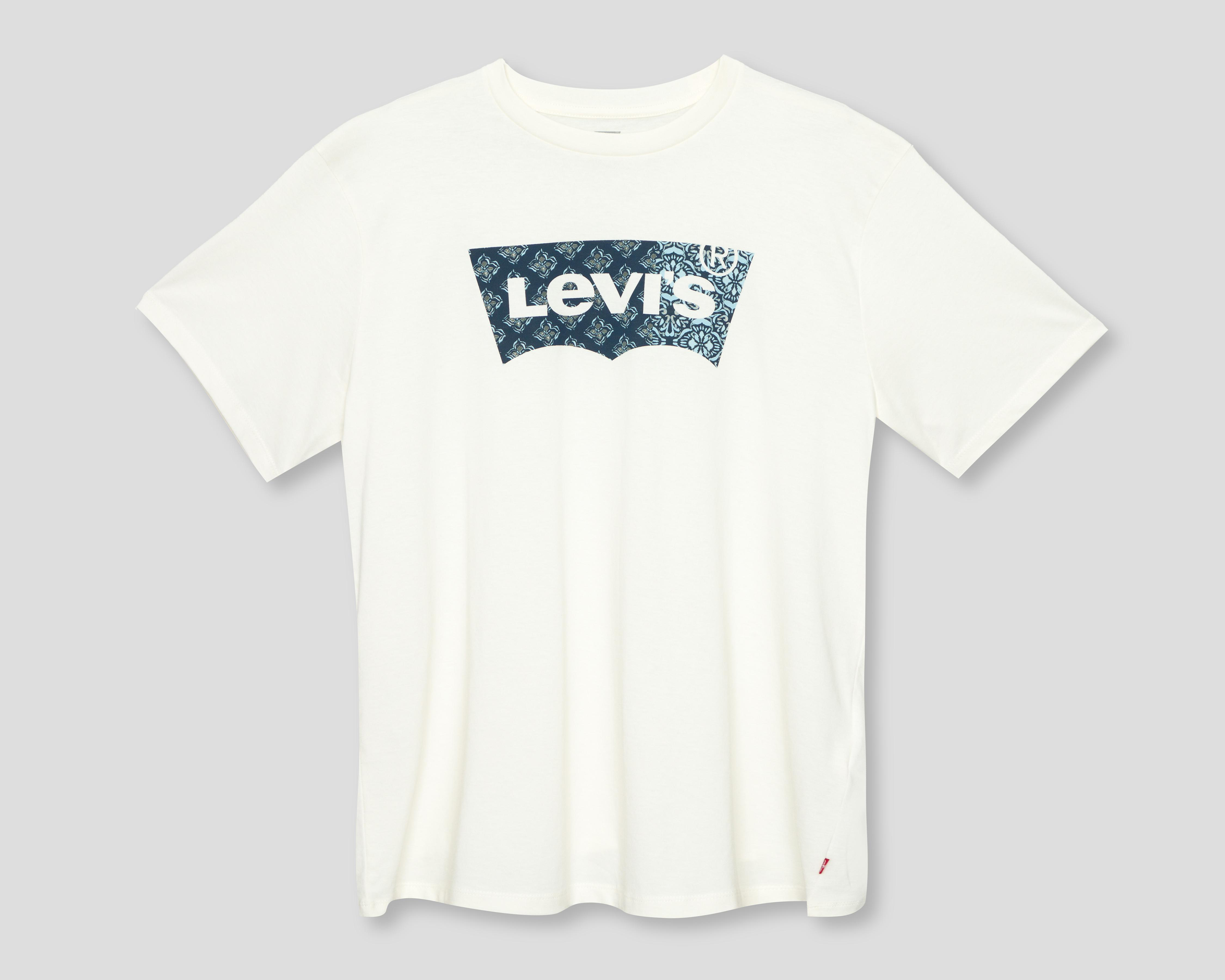 Foto 2 pulgar | Playera de Cuello Redondo Levi's Blanca para Hombre