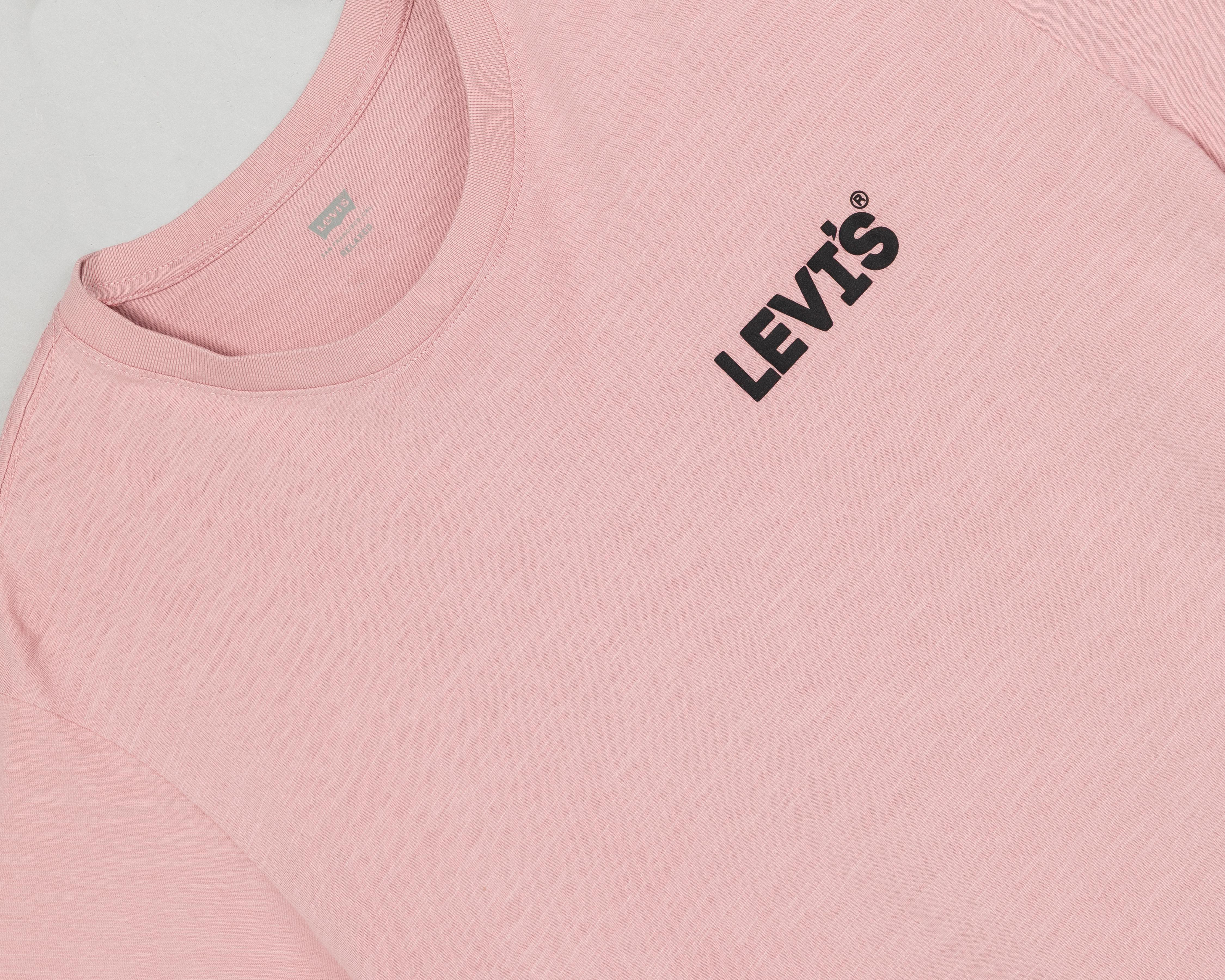 Foto 4 pulgar | Playera de Cuello Redondo Rosa Levi's para Hombre