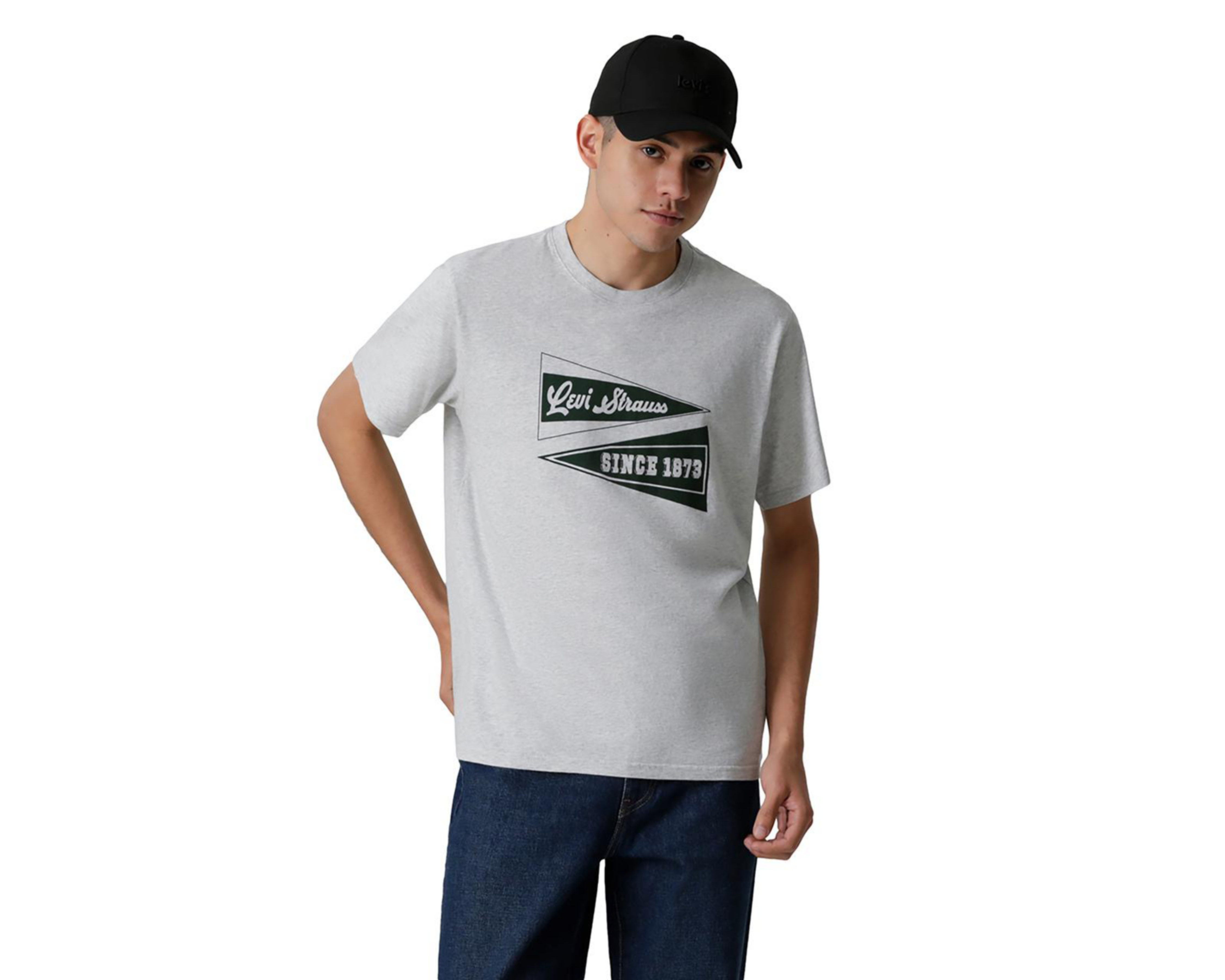 Foto 5 pulgar | Playera Levi's Gris Cuello Redondo para Hombre