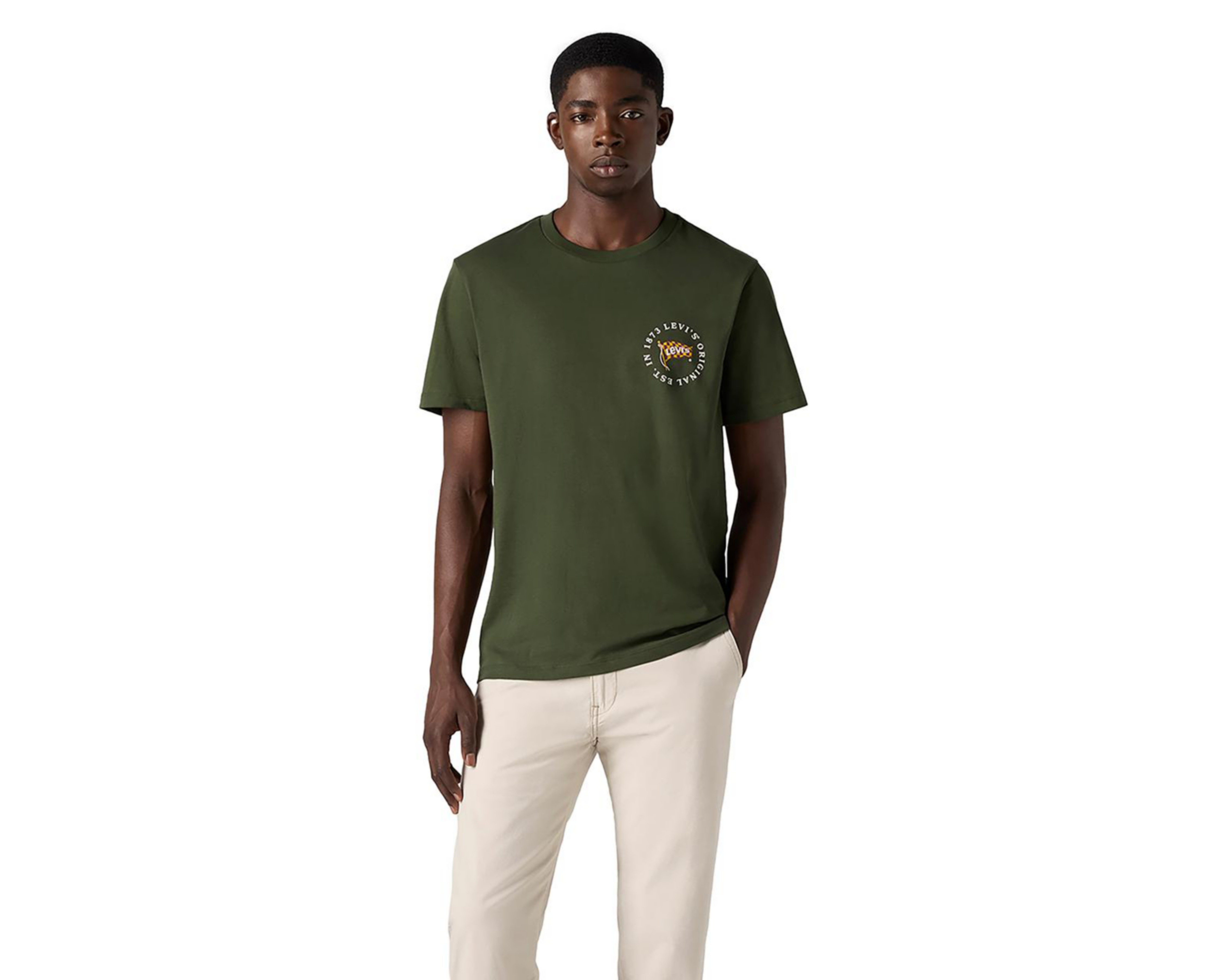 Foto 1 | Playera de Cuello Redondo Levi's Verde para Hombre