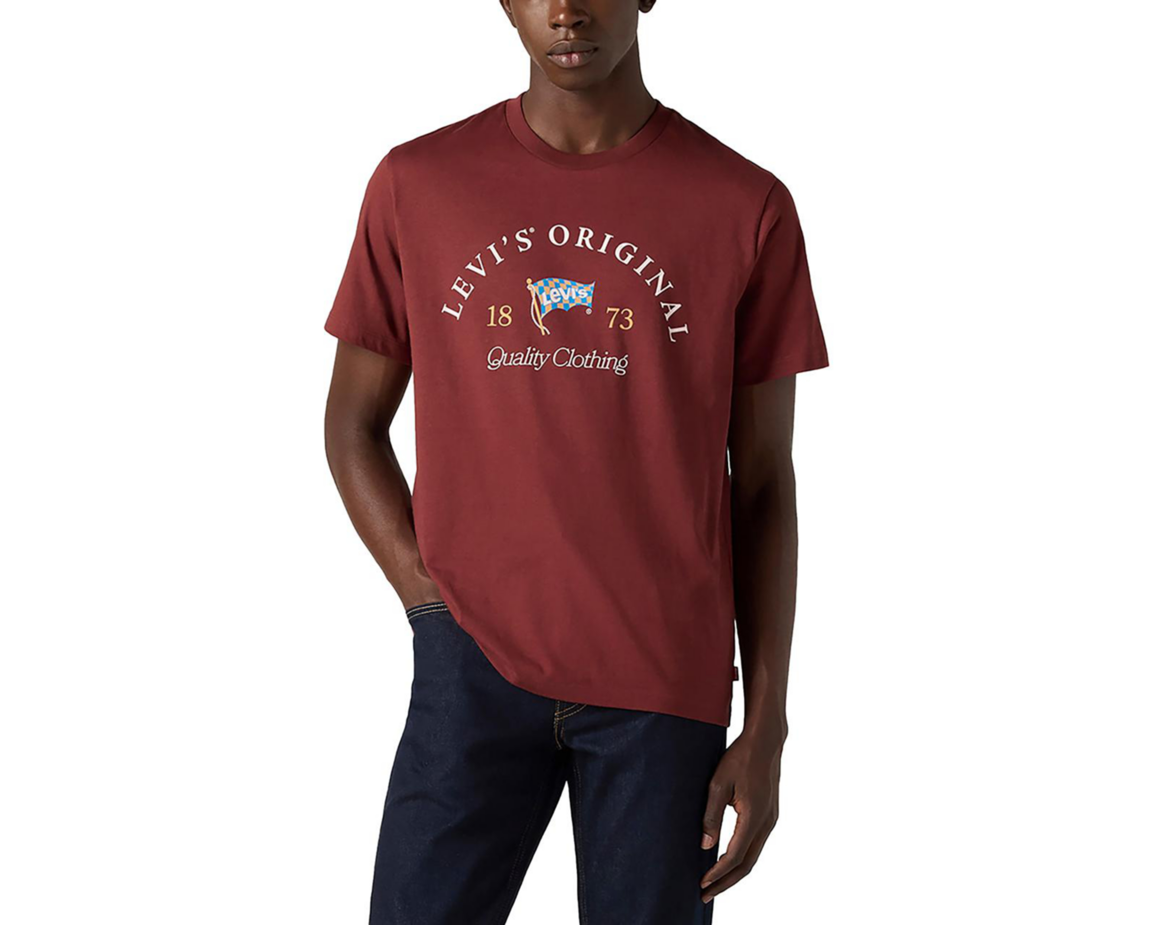 Foto 4 pulgar | Playera Levi's Vino Cuello Redondo para Hombre