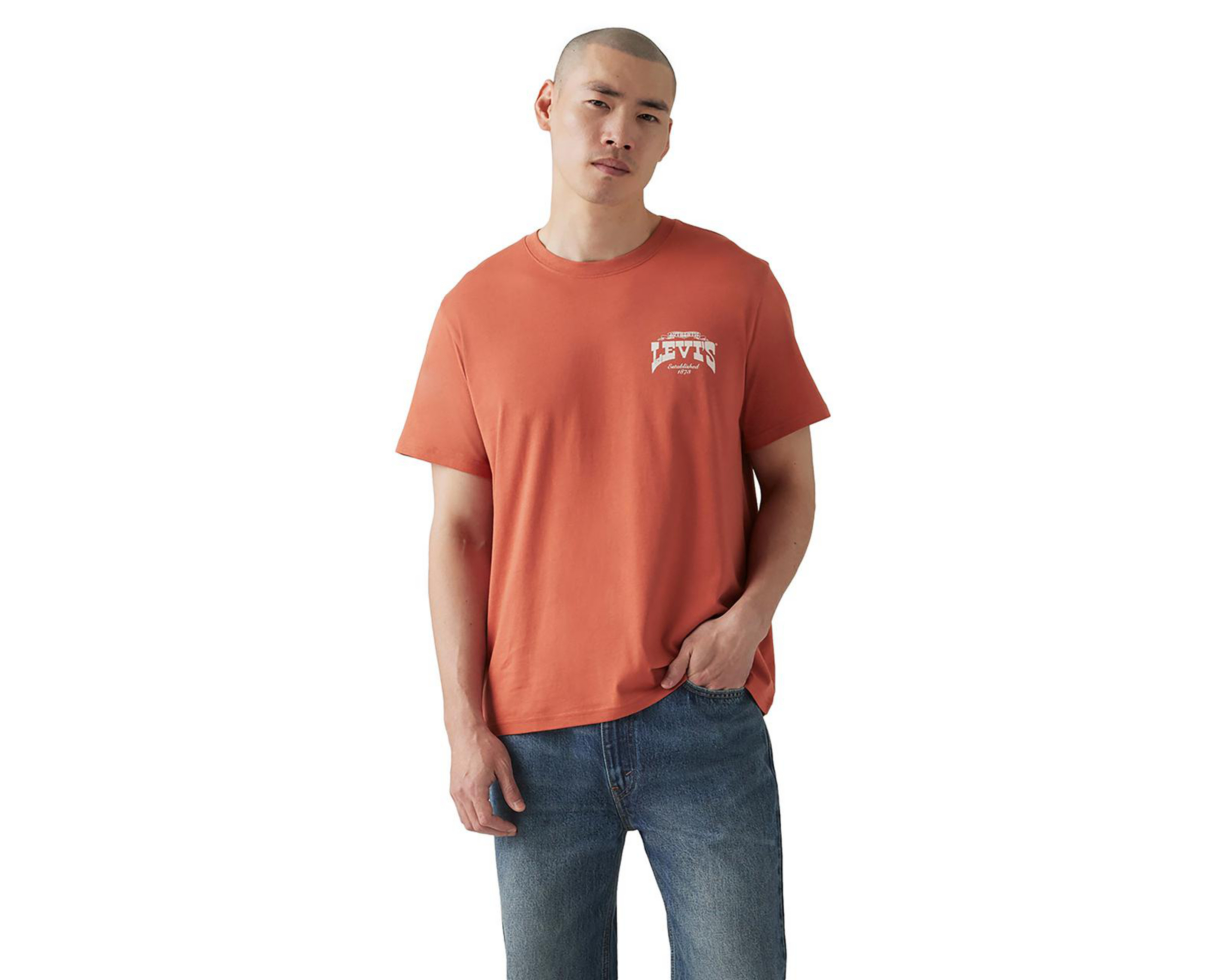Playera Levi's Anaranjada Cuello Redondo para Hombre