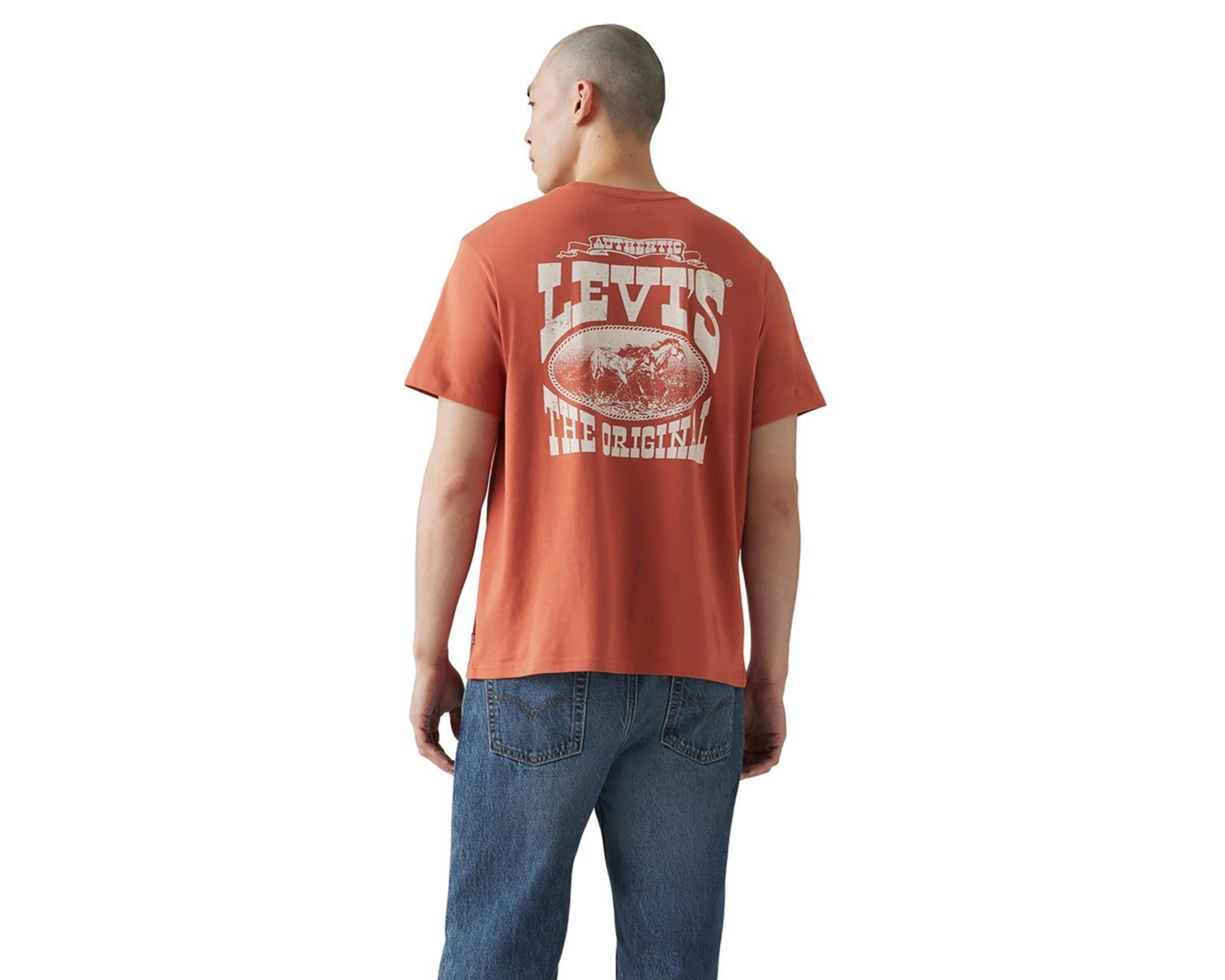 Foto 3 pulgar | Playera Levi's Anaranjada Cuello Redondo para Hombre