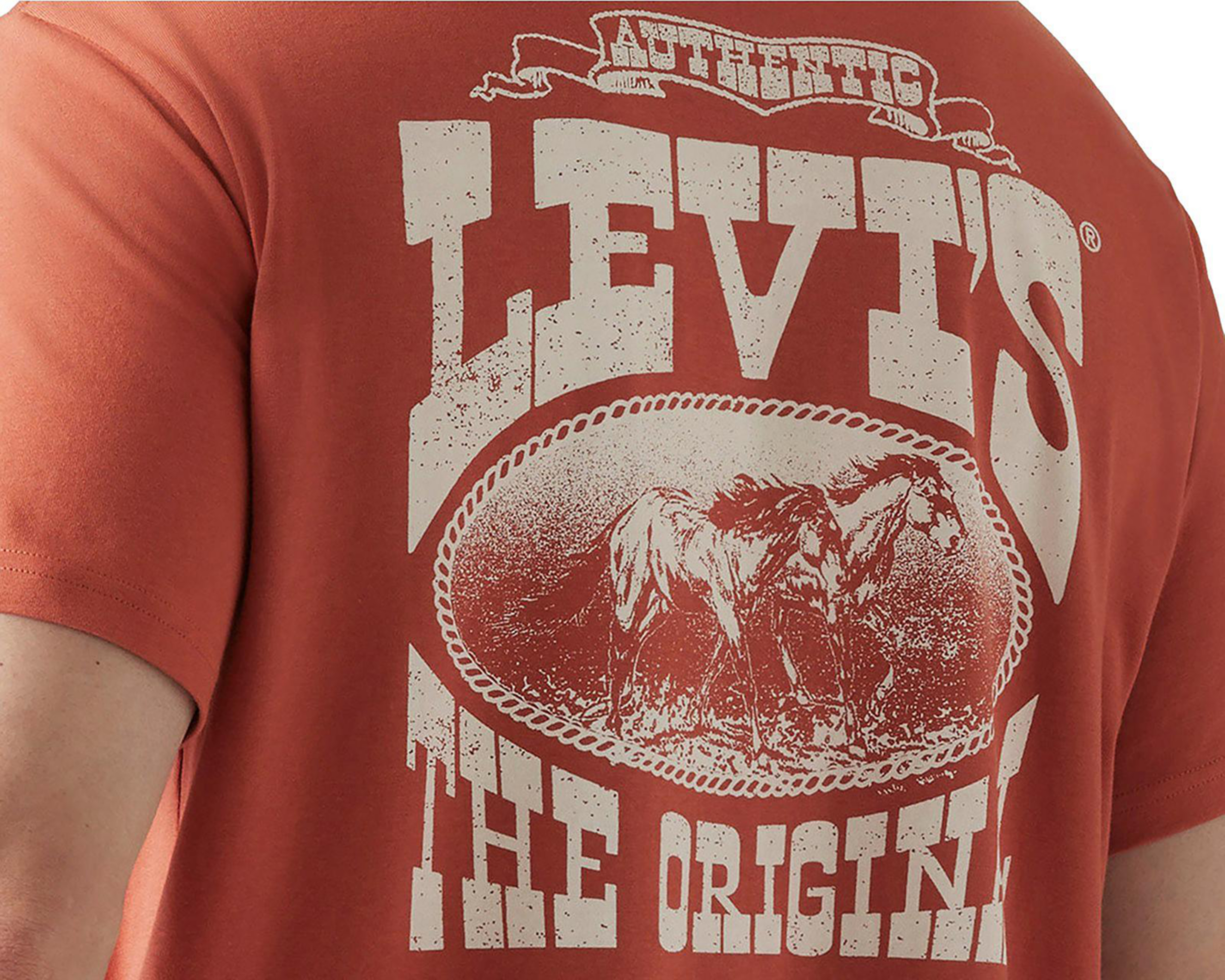 Foto 5 pulgar | Playera Levi's Anaranjada Cuello Redondo para Hombre