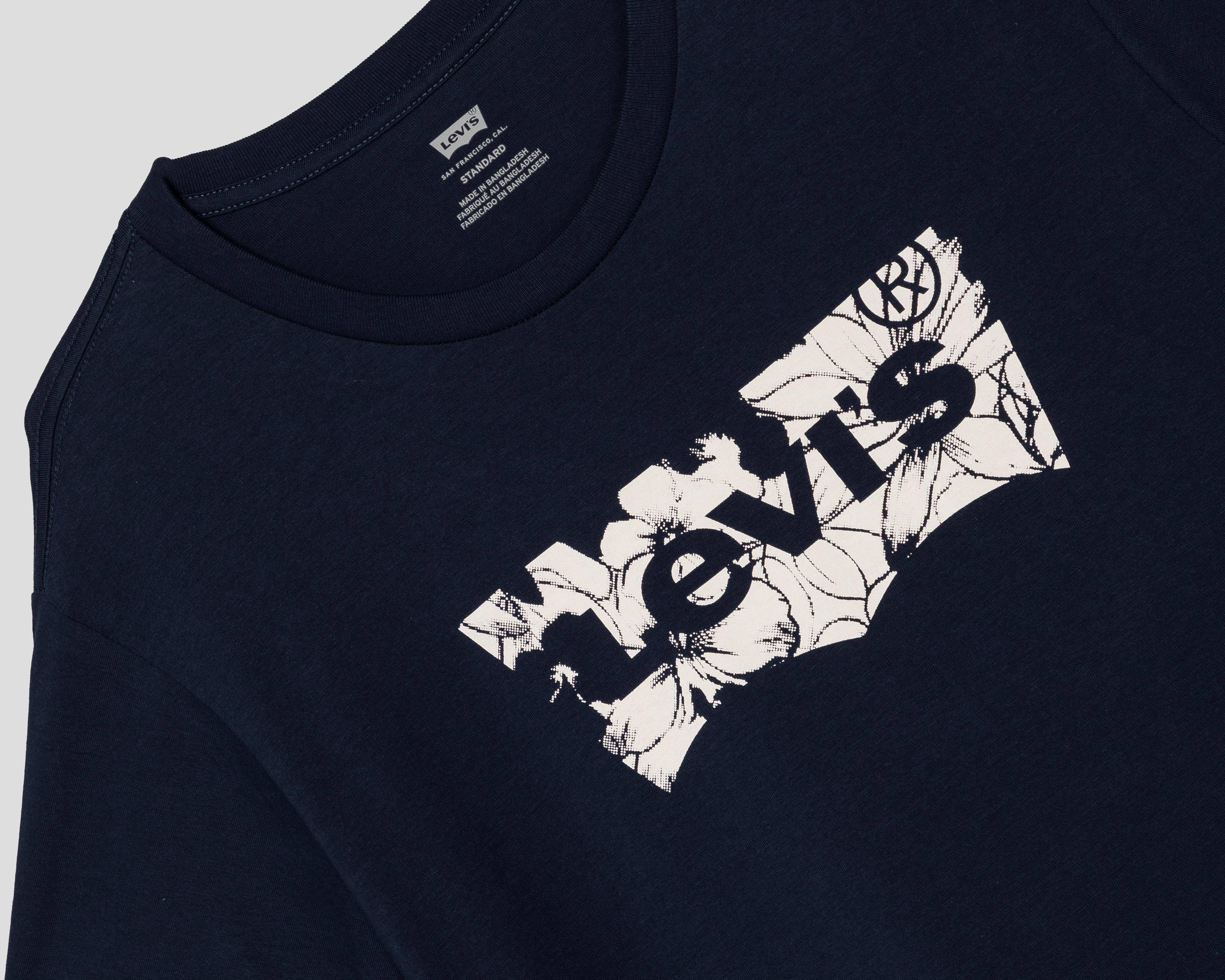 Foto 4 pulgar | Playera de Cuello Redondo Azul Levi's para Hombre