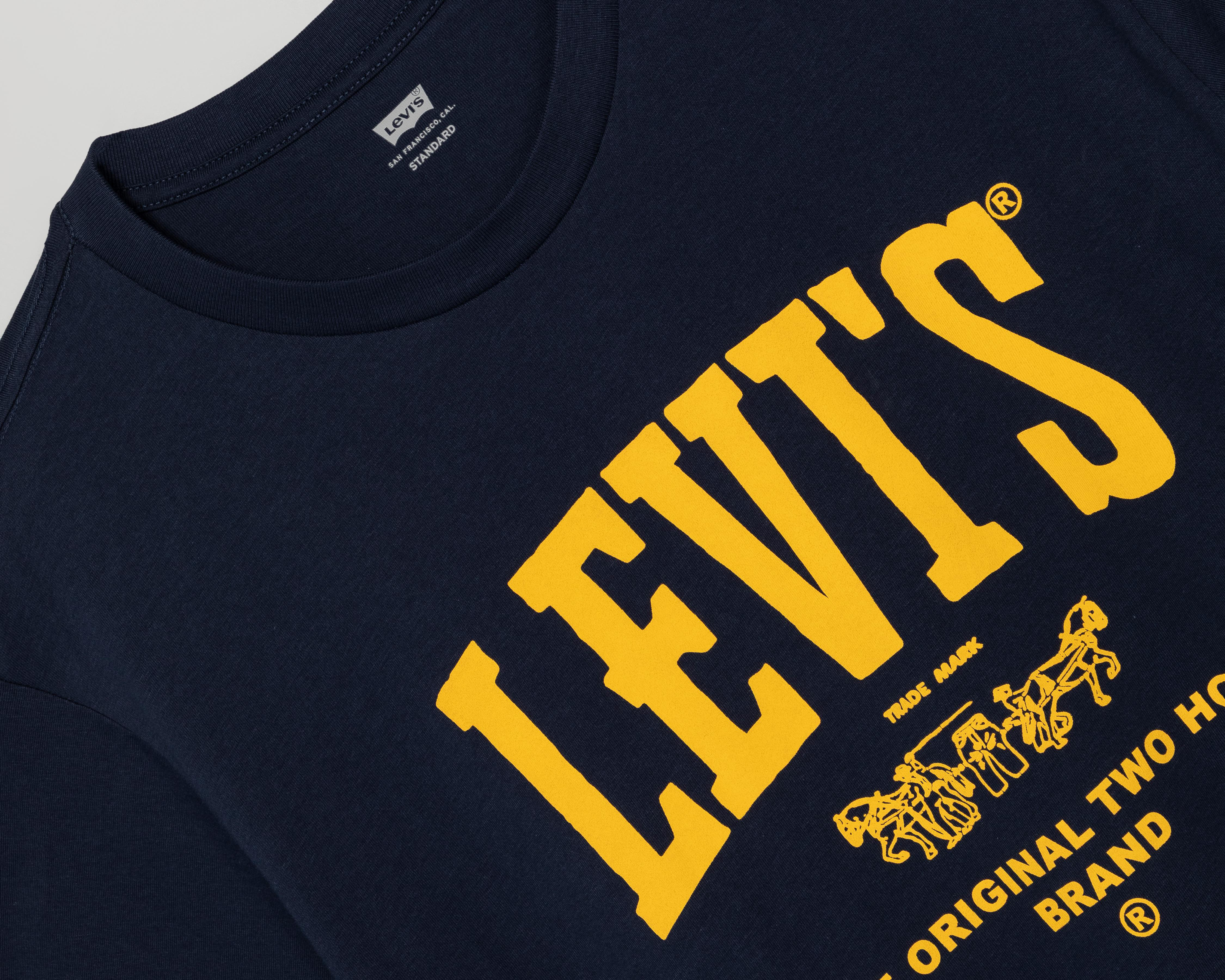 Foto 4 pulgar | Playera de Cuello Redondo Azul Levi's para Hombre