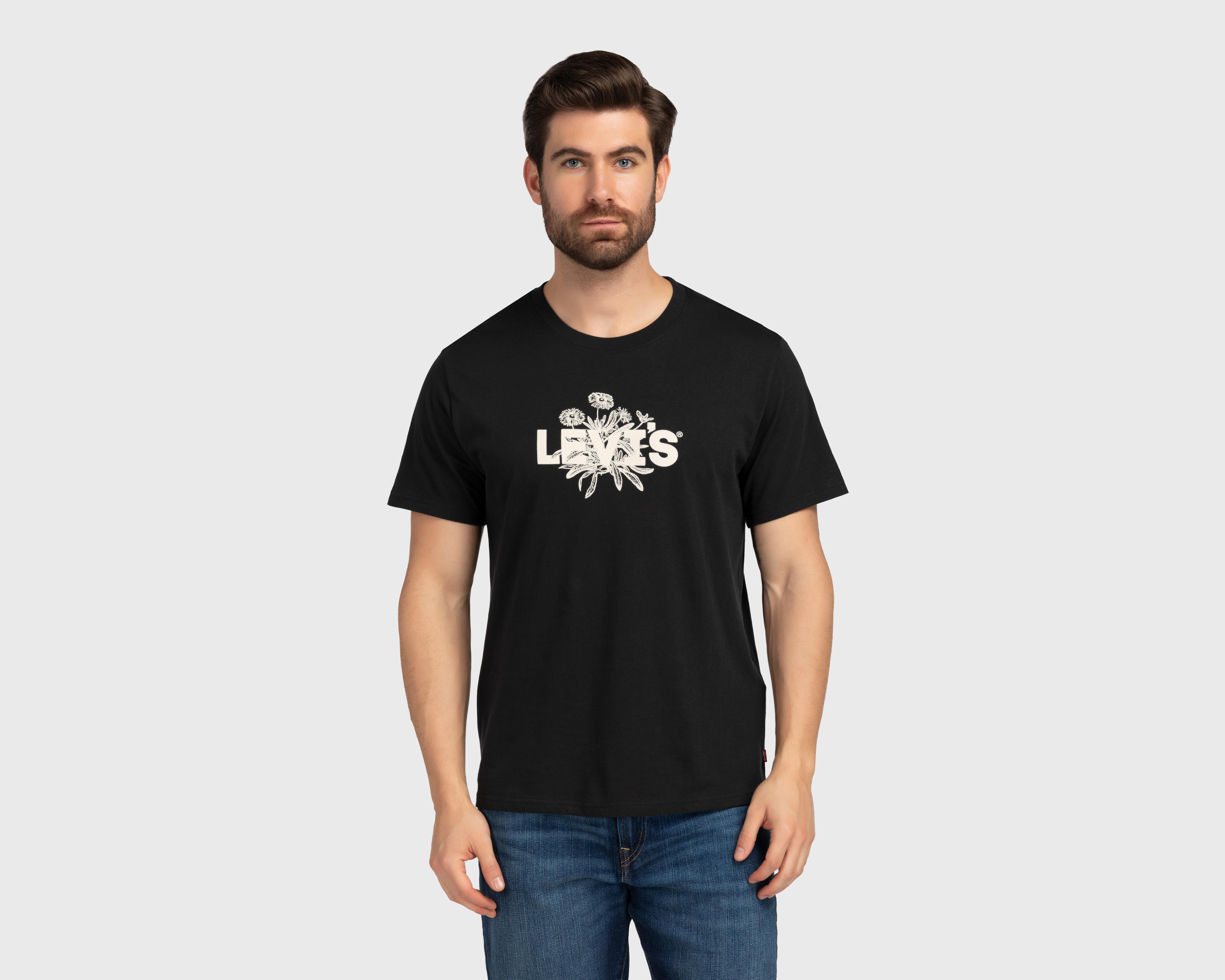 Playera de Cuello Redondo Negra Levi's para Hombre