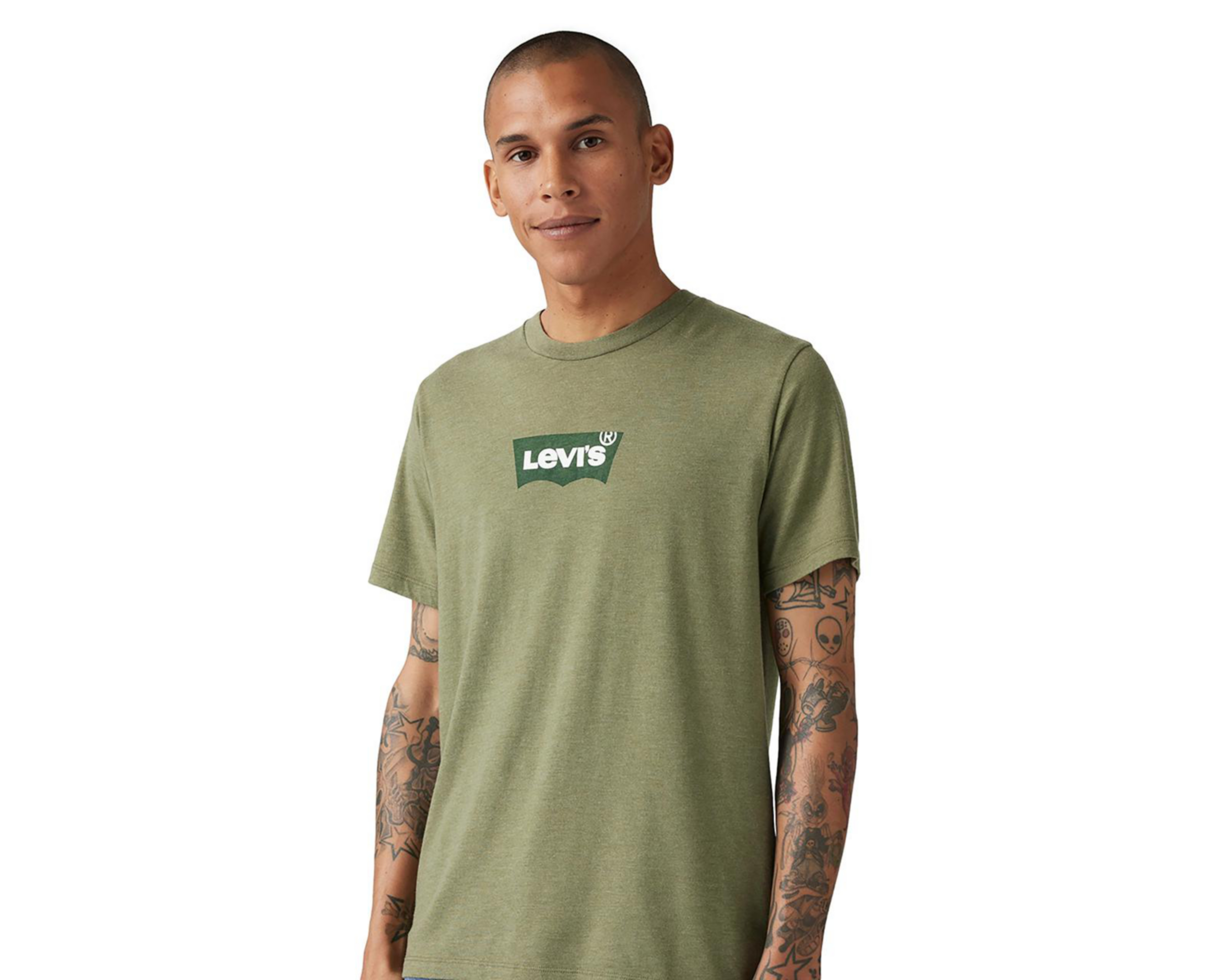 Foto 4 pulgar | Playera Levi's Verde Cuello Redondo para Hombre