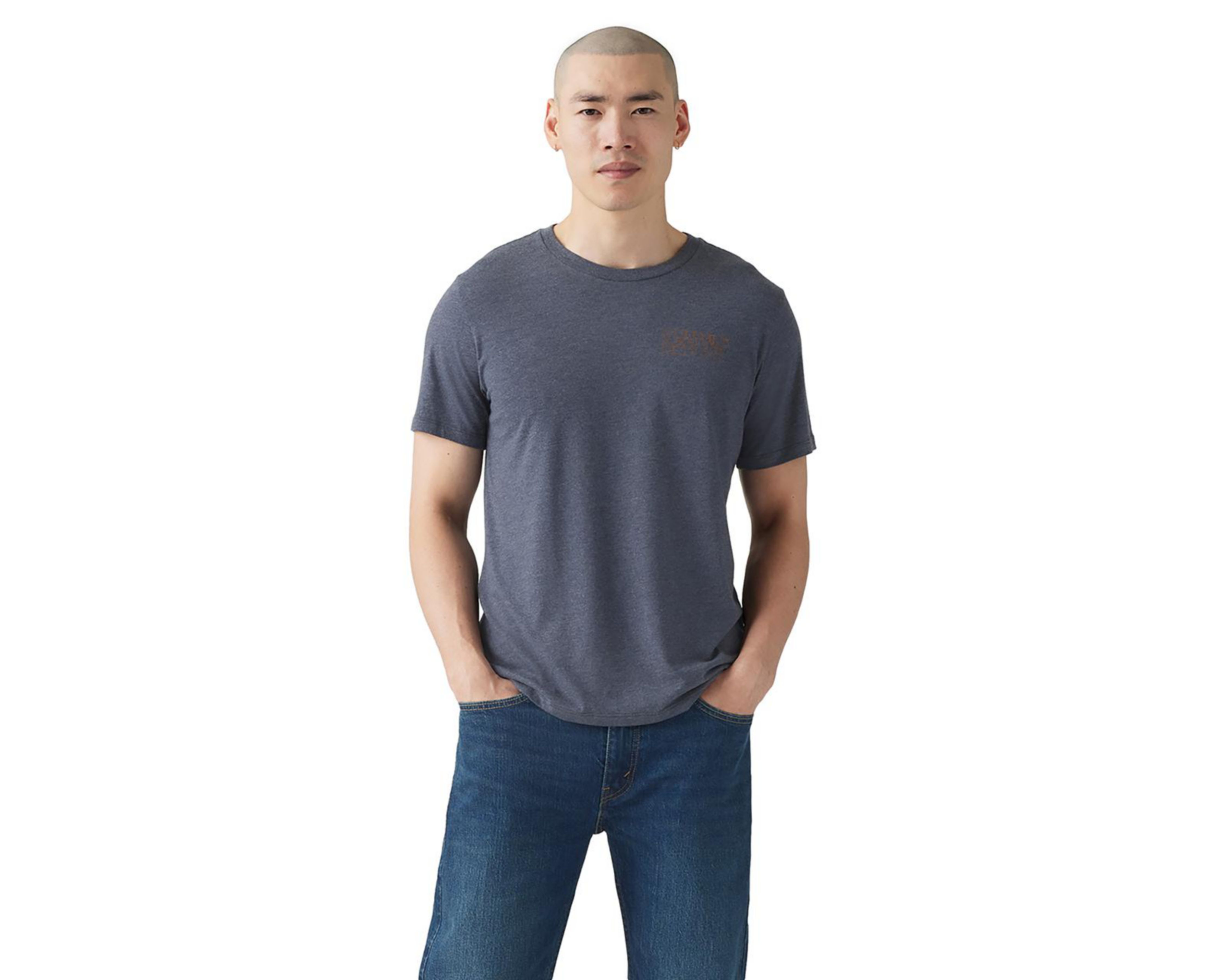 Foto 2 pulgar | Playera Levi's Azul Cuello Redondo para Hombre