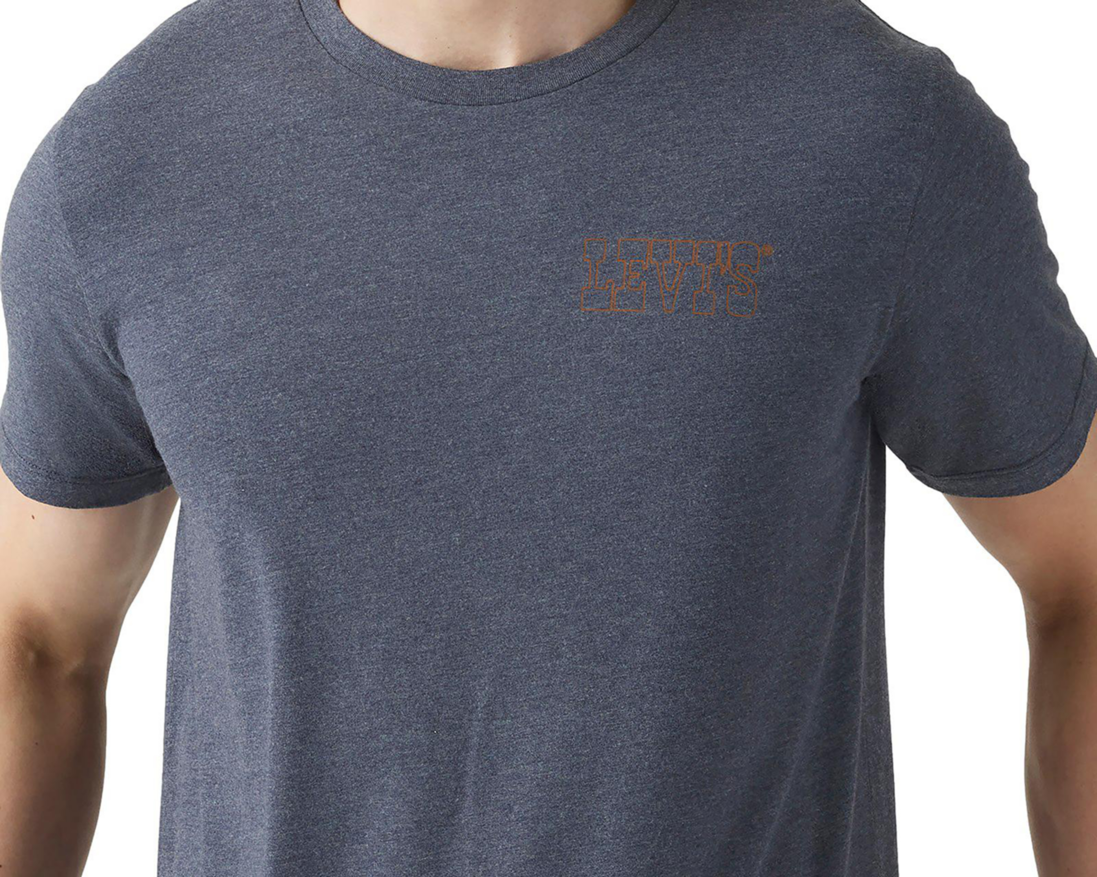 Foto 4 pulgar | Playera Levi's Azul Cuello Redondo para Hombre