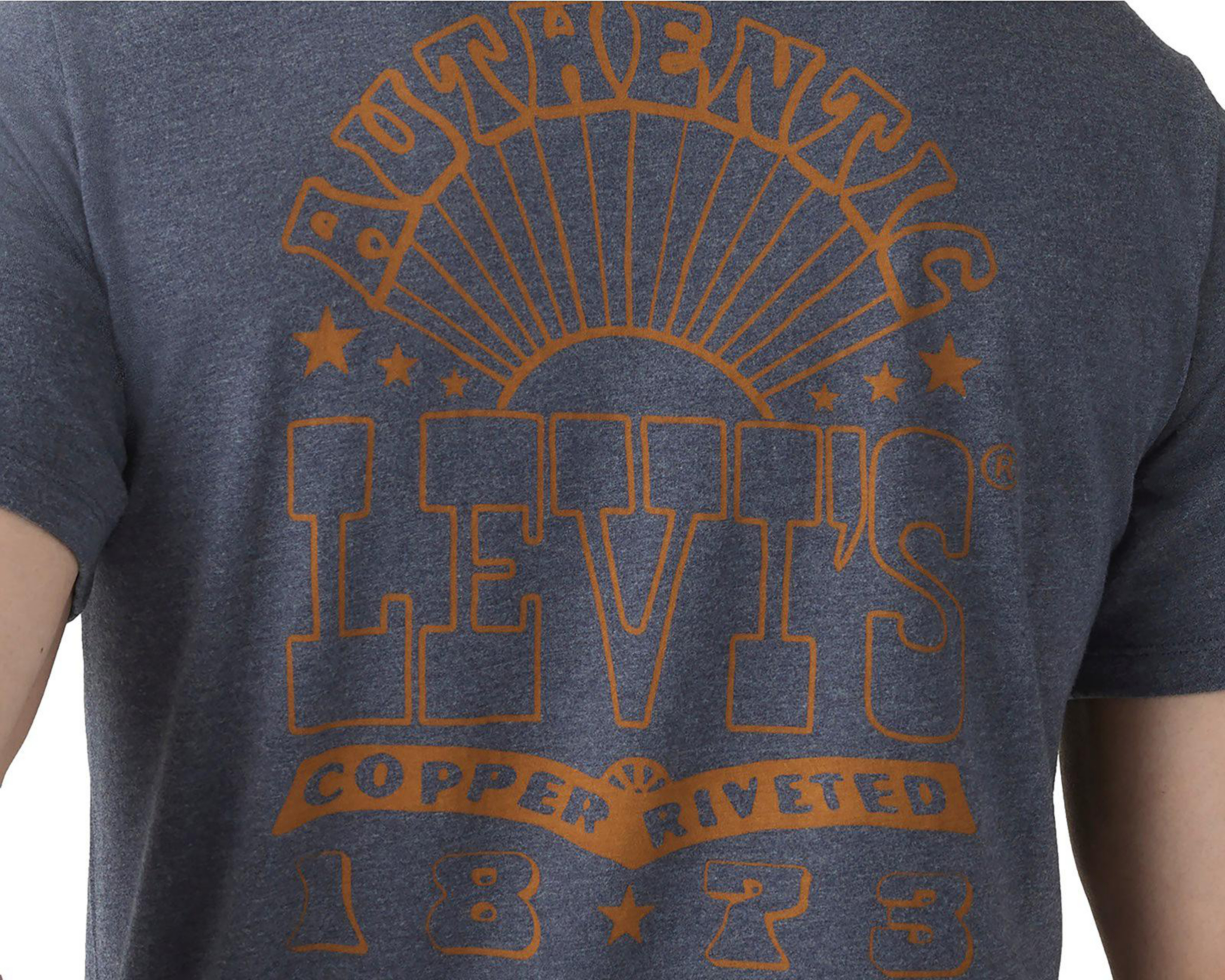 Foto 5 pulgar | Playera Levi's Azul Cuello Redondo para Hombre