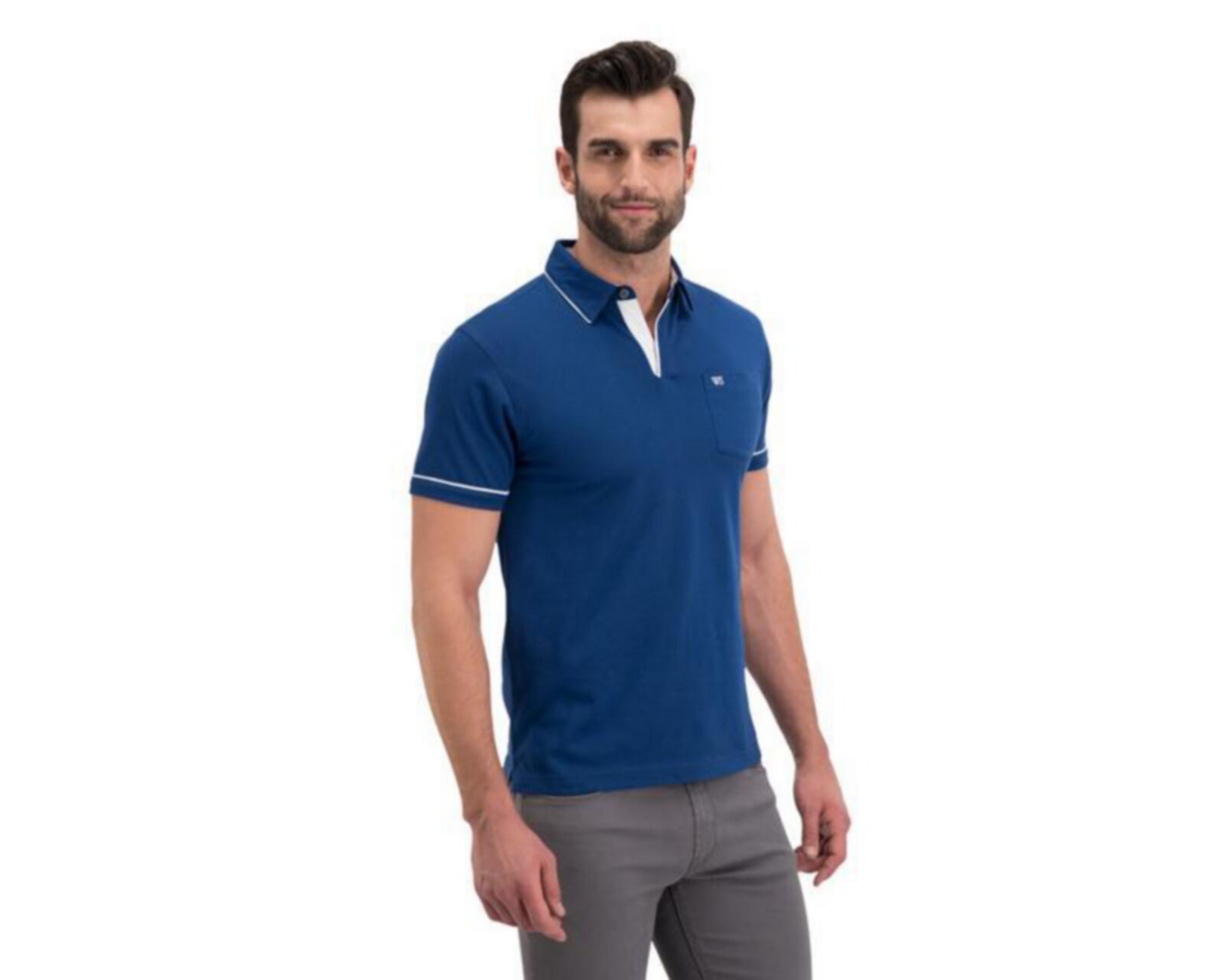 polo azul hombre