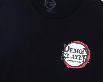Foto 3 | Playera de Cuello Redondo Negro Demon Slayer para Hombre