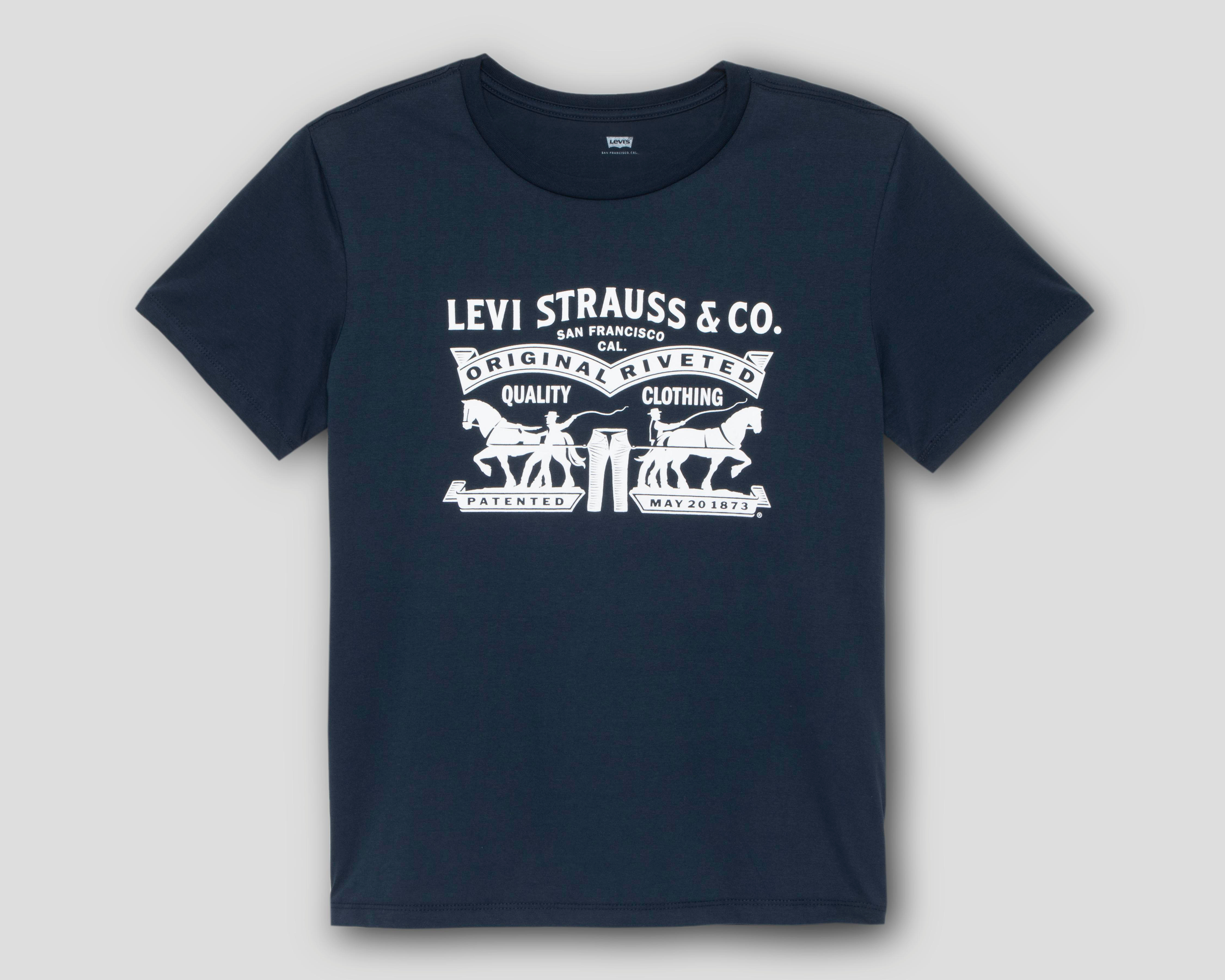 Playera de Cuello Redondo Azul Levi's para Hombre