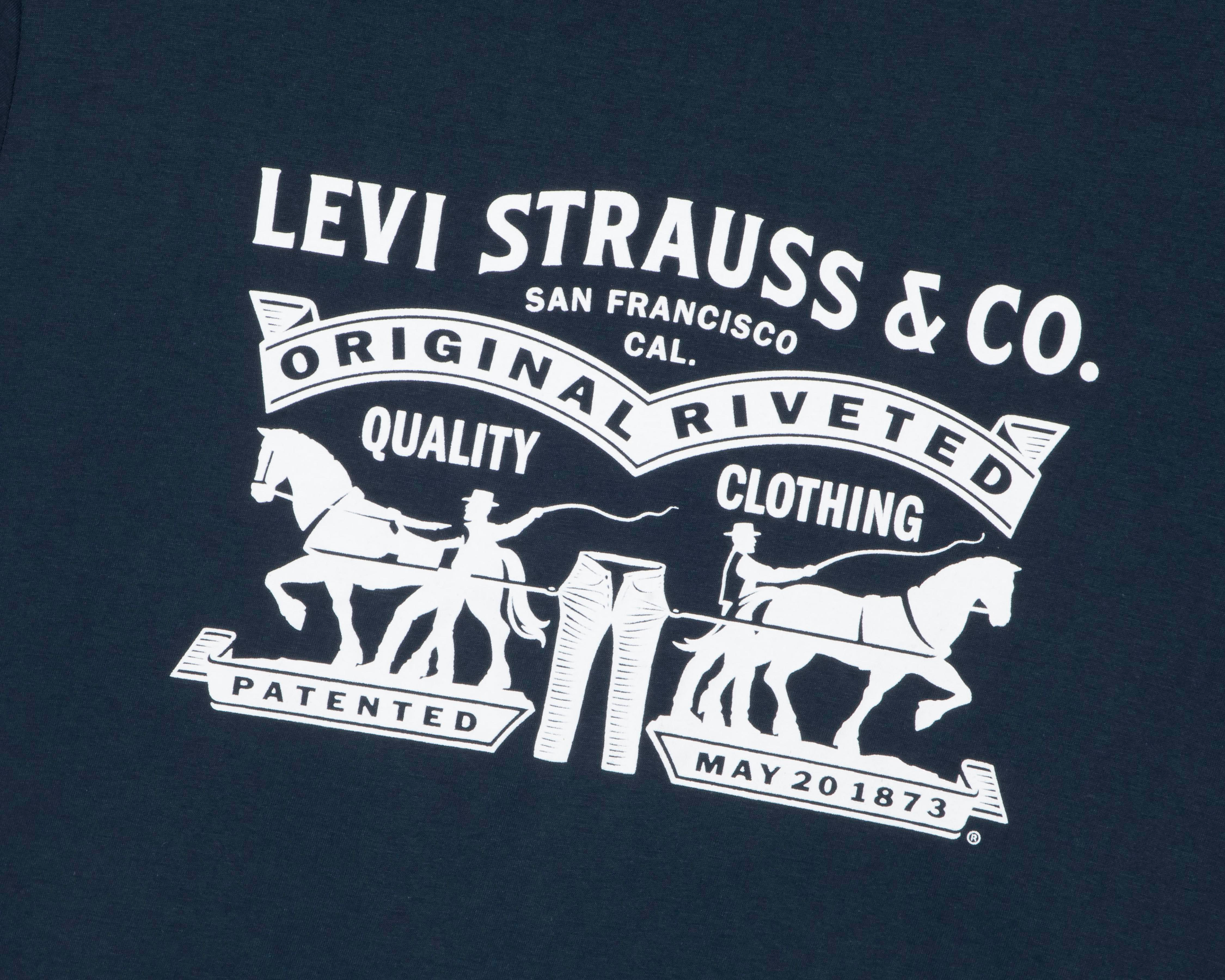 Foto 4 pulgar | Playera de Cuello Redondo Azul Levi's para Hombre