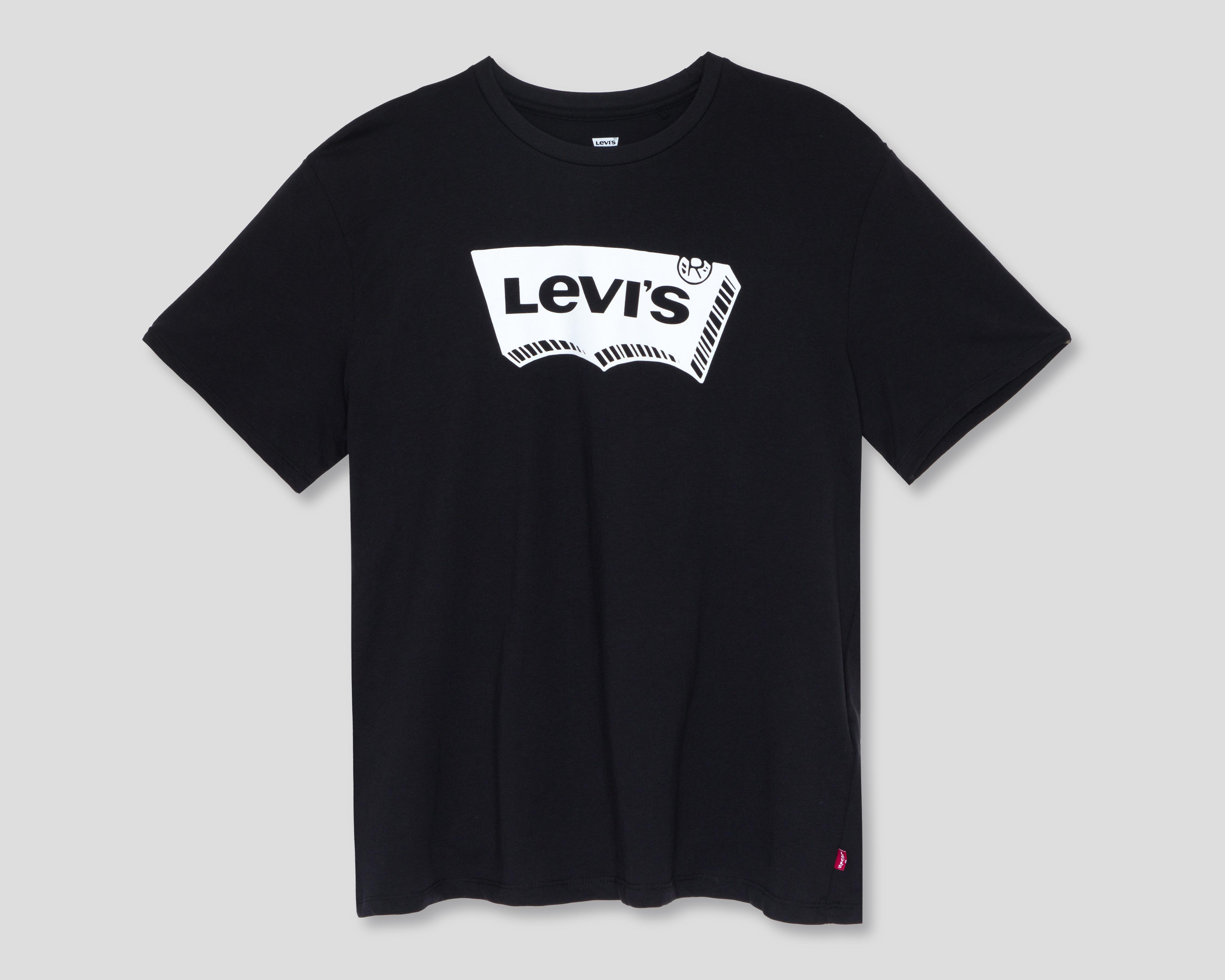 Foto 2 pulgar | Playera de Cuello Redondo de Algodón Levi's Negro para Hombre