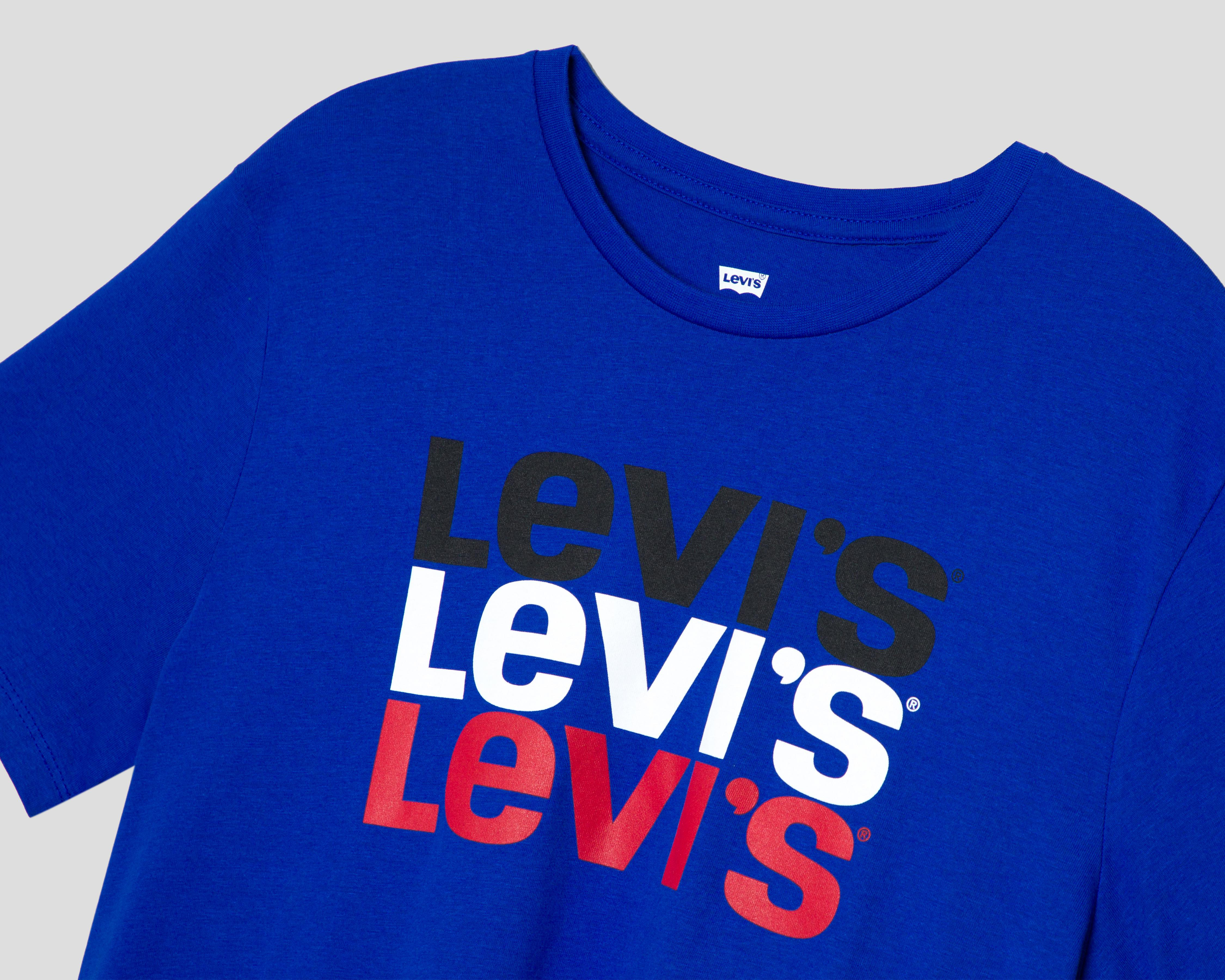 Foto 4 pulgar | Playera de Cuello Redondo Levi's Azul para Hombre